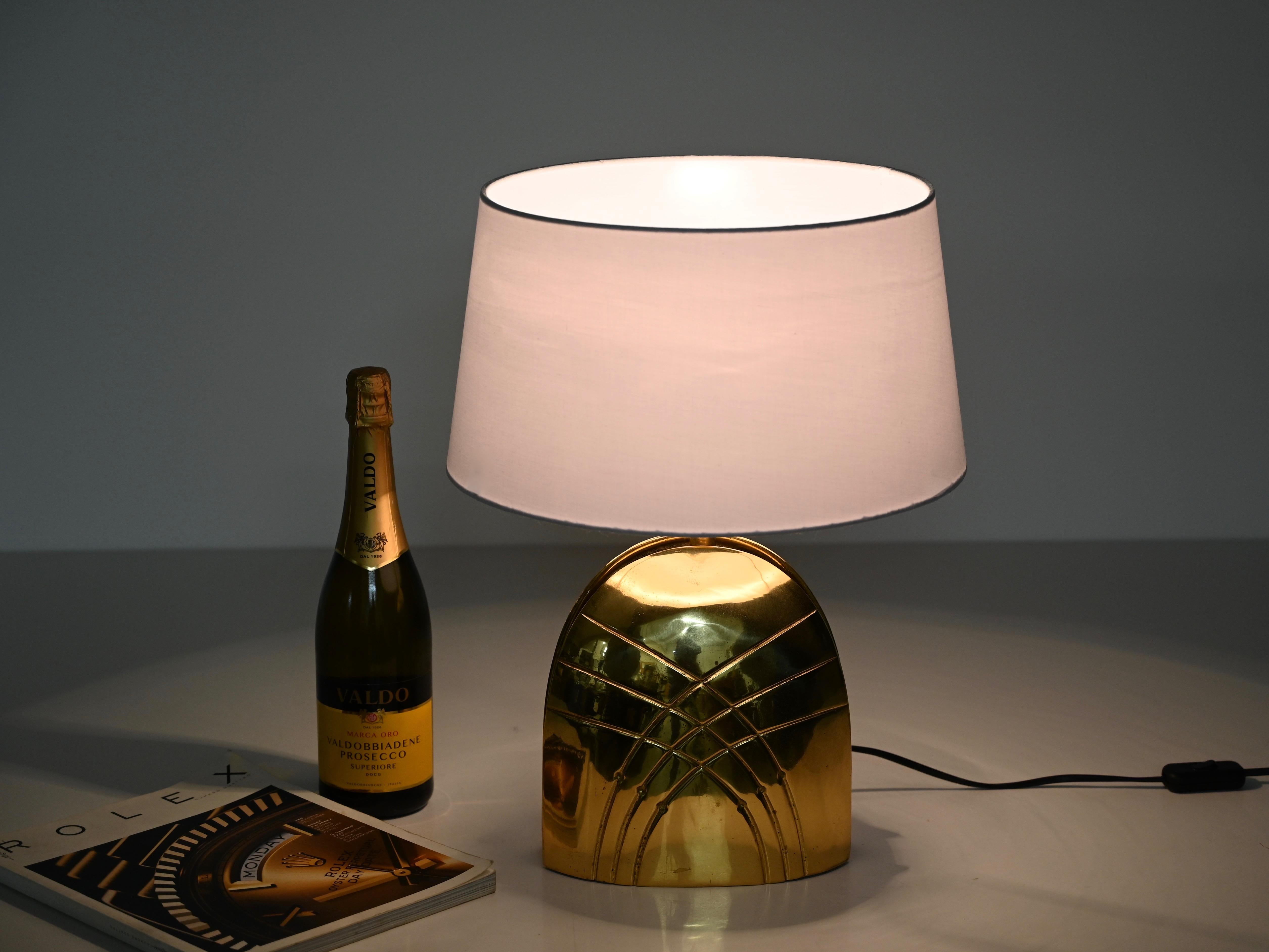 Mid-Century Modern Paolo Piva Large Solid Brass Table Lamp, Italy 1970s For Sale