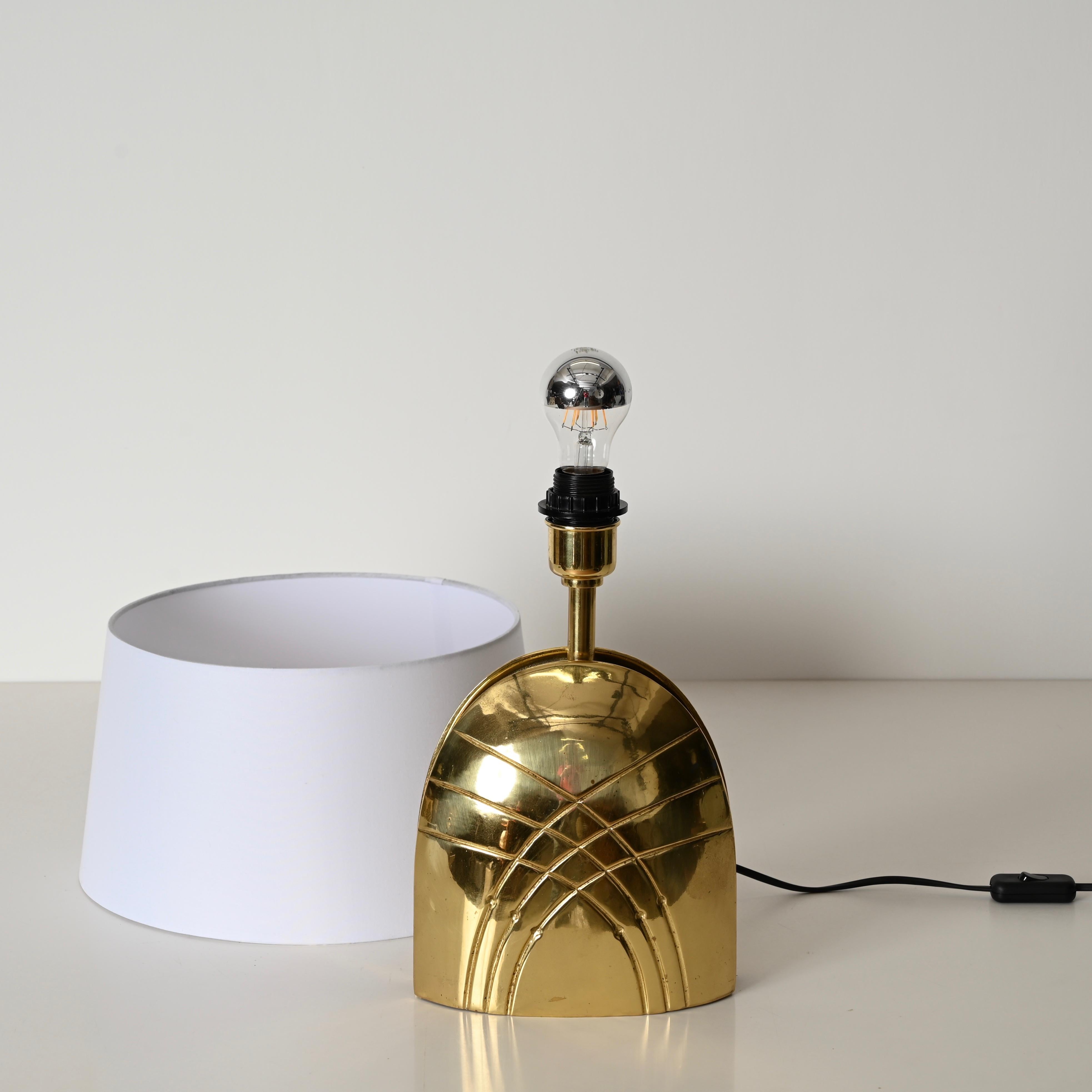 Metal Paolo Piva Large Solid Brass Table Lamp, Italy 1970s For Sale