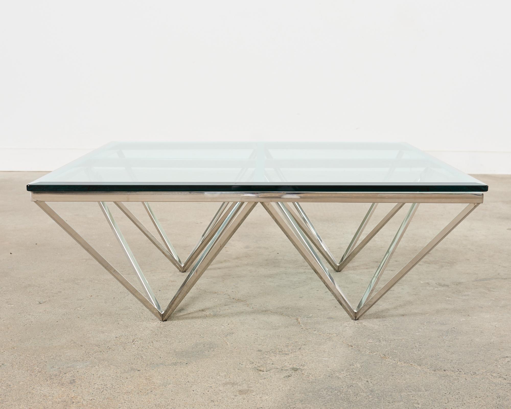 Paolo Piva Style Alanda Square Pyramidal Cocktail Table For Sale 3