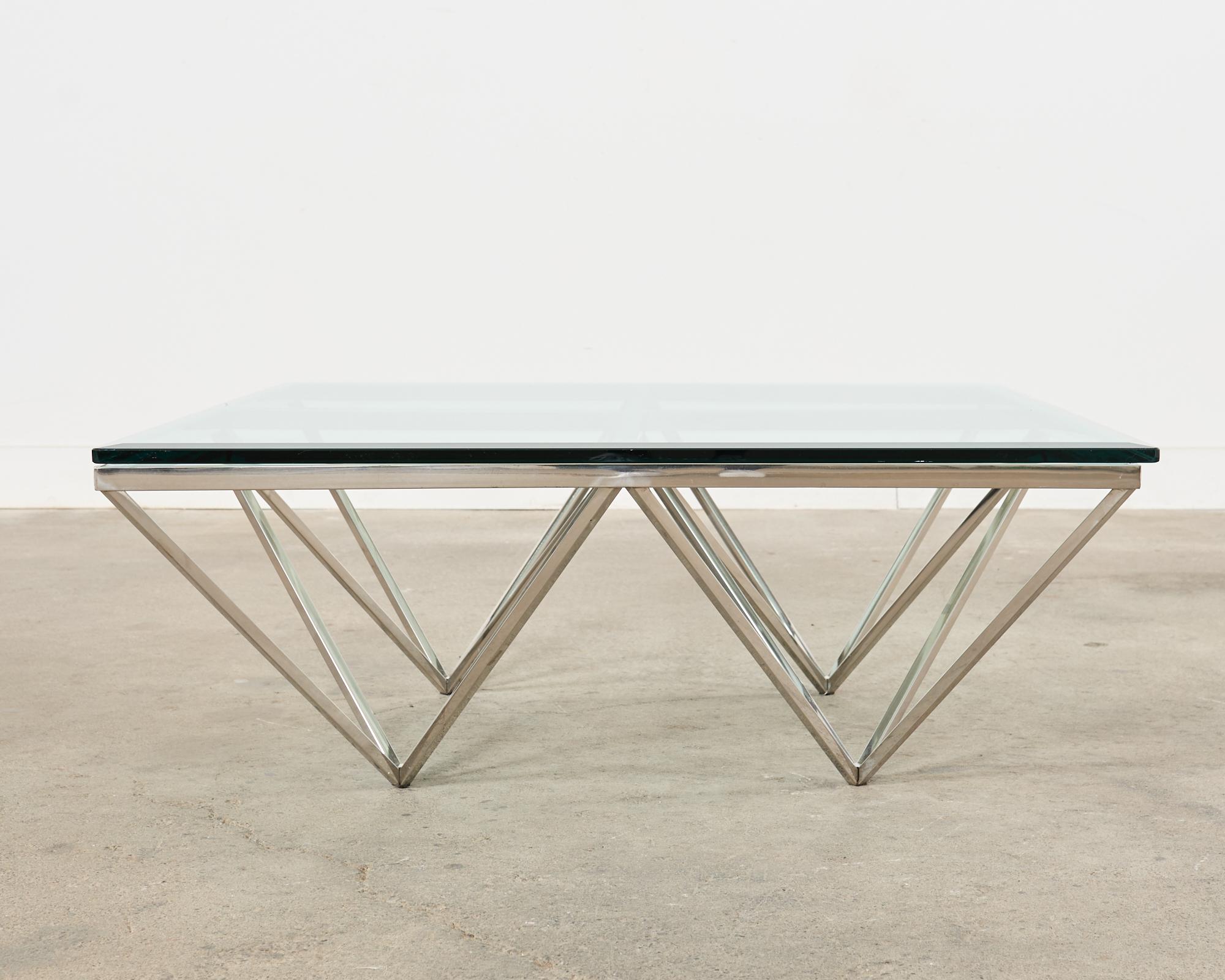 Paolo Piva Style Alanda Square Pyramidal Cocktail Table For Sale 5