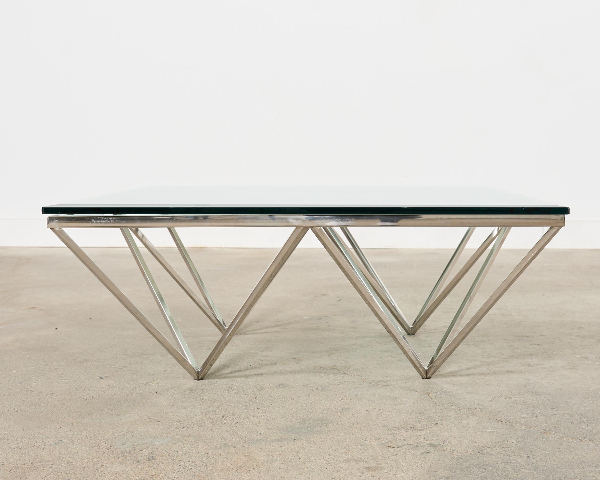 Paolo Piva Style Alanda Square Pyramidal Cocktail Table For Sale 13