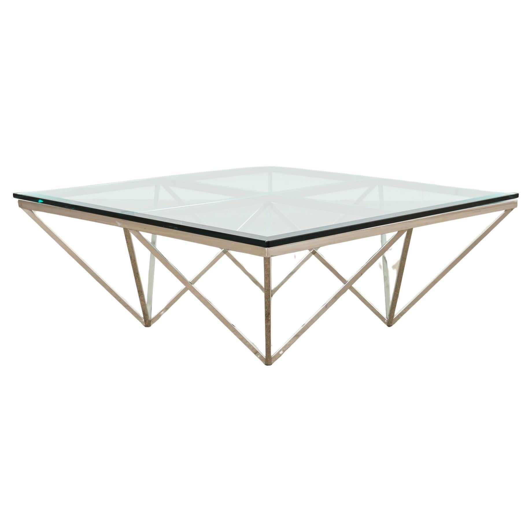 Paolo Piva Style Alanda Square Pyramidal Cocktail Table For Sale