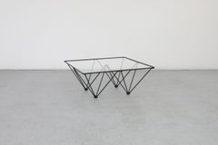 Paolo Piva Style Alanda Wire Coffee Table, Black Enameled Frame
