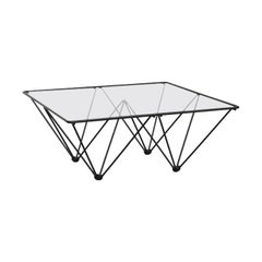 Paolo Piva Style Alanda Wire Coffee Table, Black Enameled Frame
