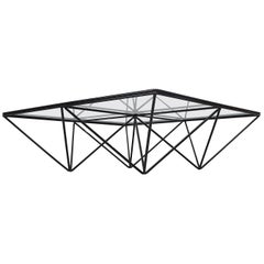 Paolo Piva Style Coffee Table with Inset Glass