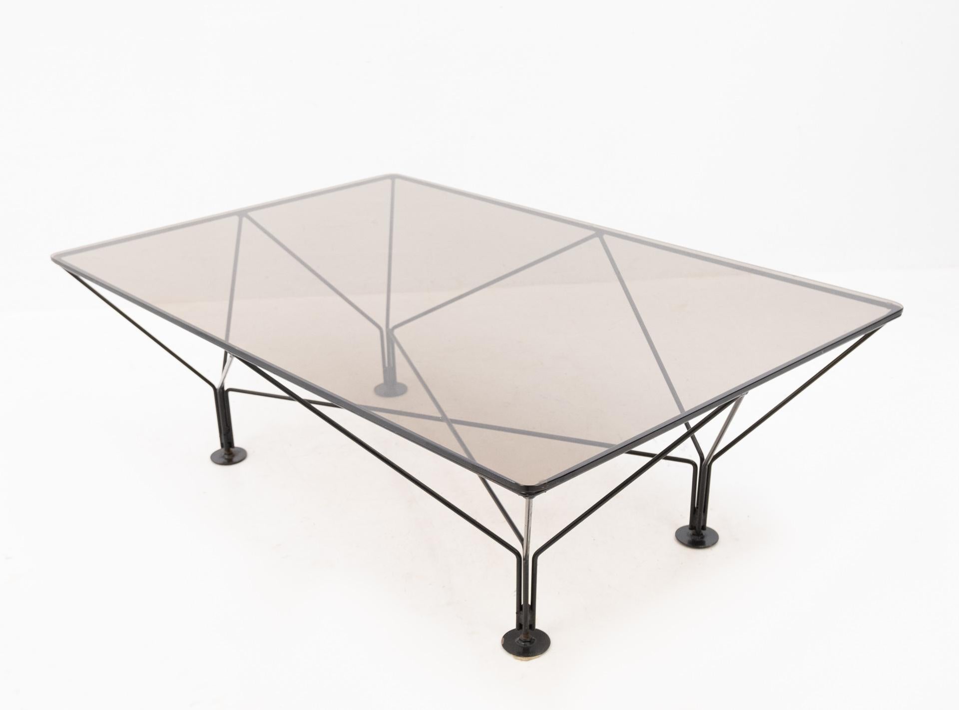 Late 20th Century Paolo Piva Style Smoked Glass Coffee Table, 1980s