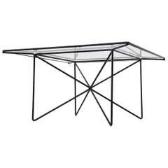 Paolo Piva Style Square Glass Coffee Table