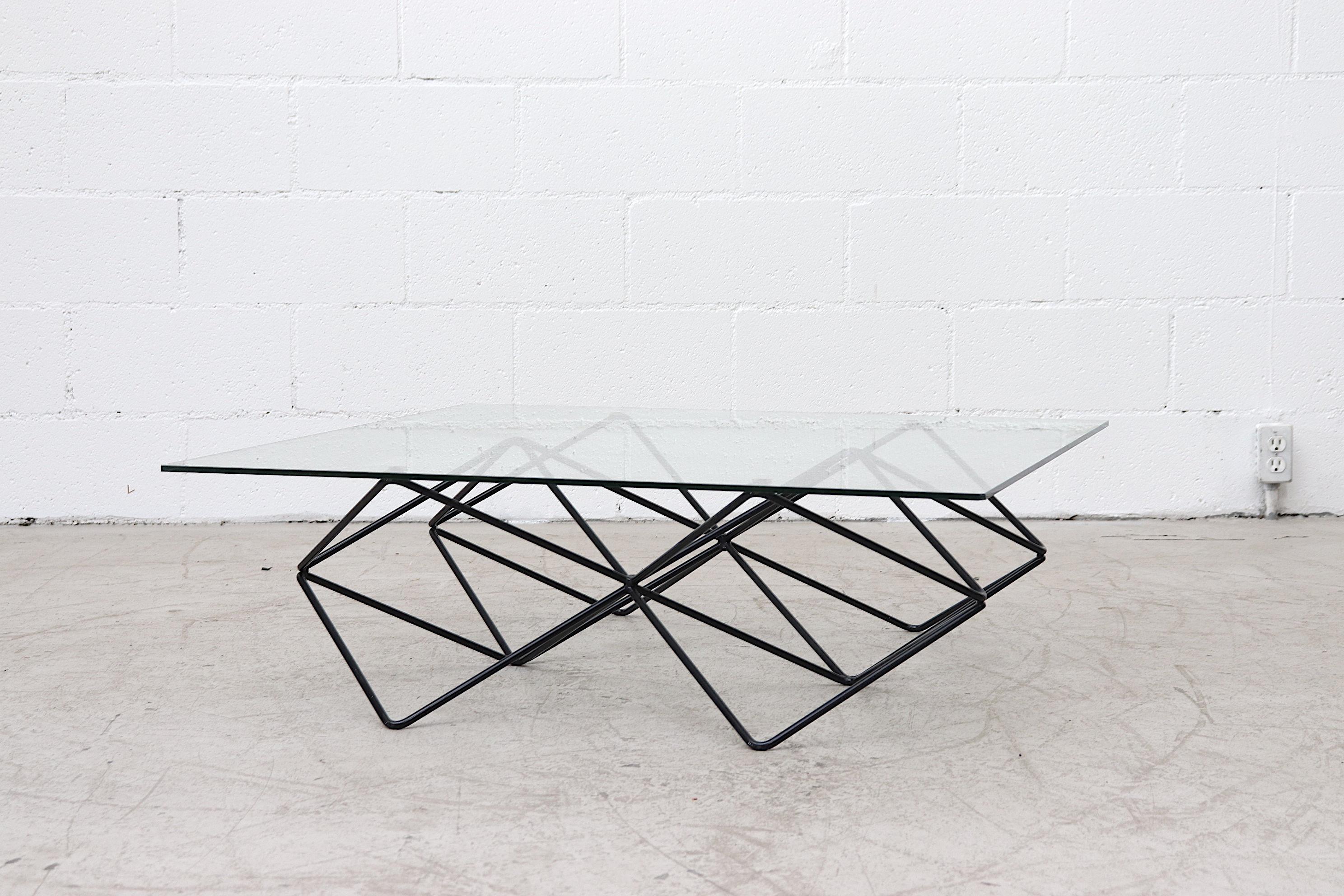 Mid-Century Modern Paolo Piva Style Wire Frame Coffee Table