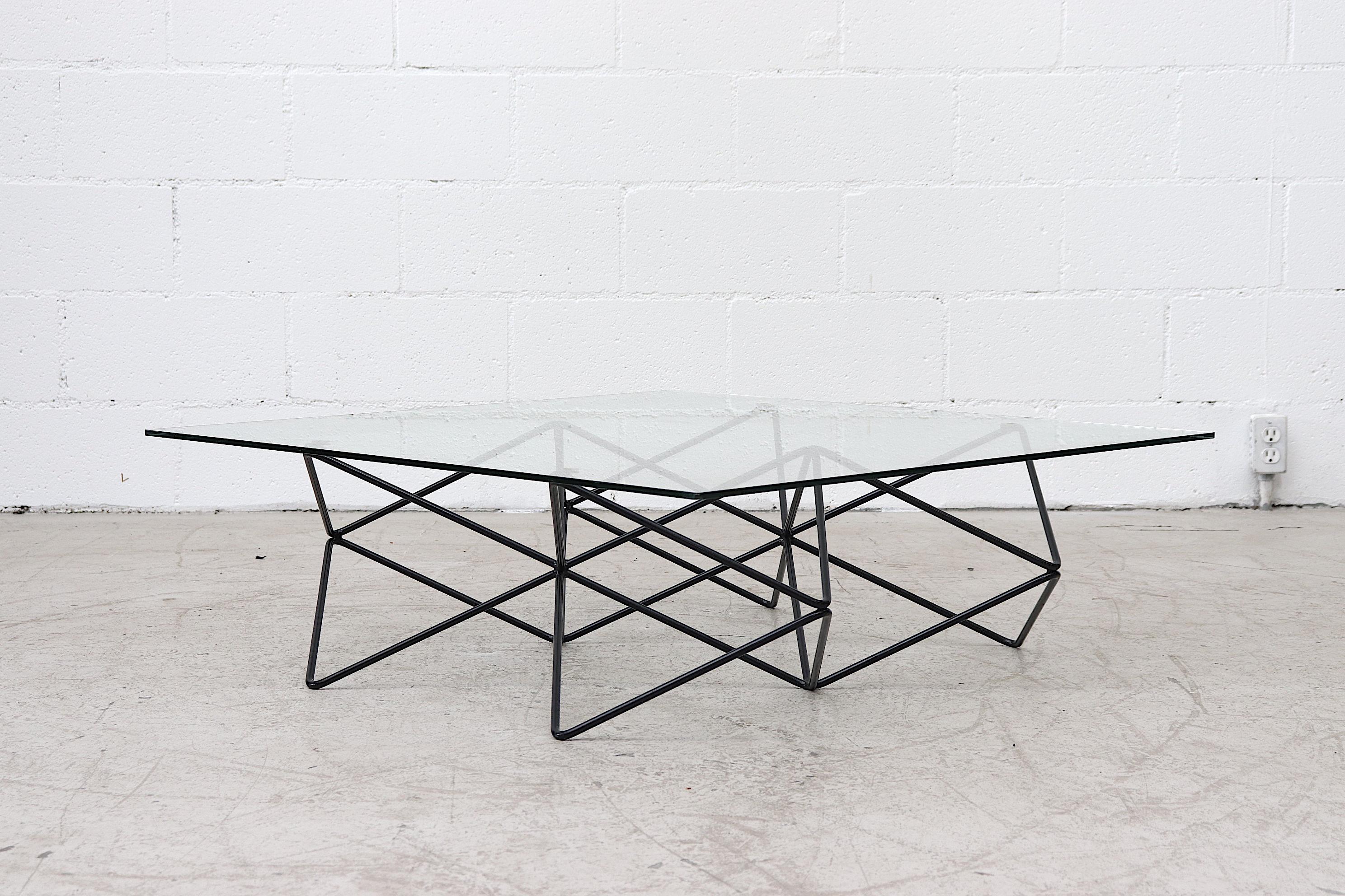 Dutch Paolo Piva Style Wire Frame Coffee Table