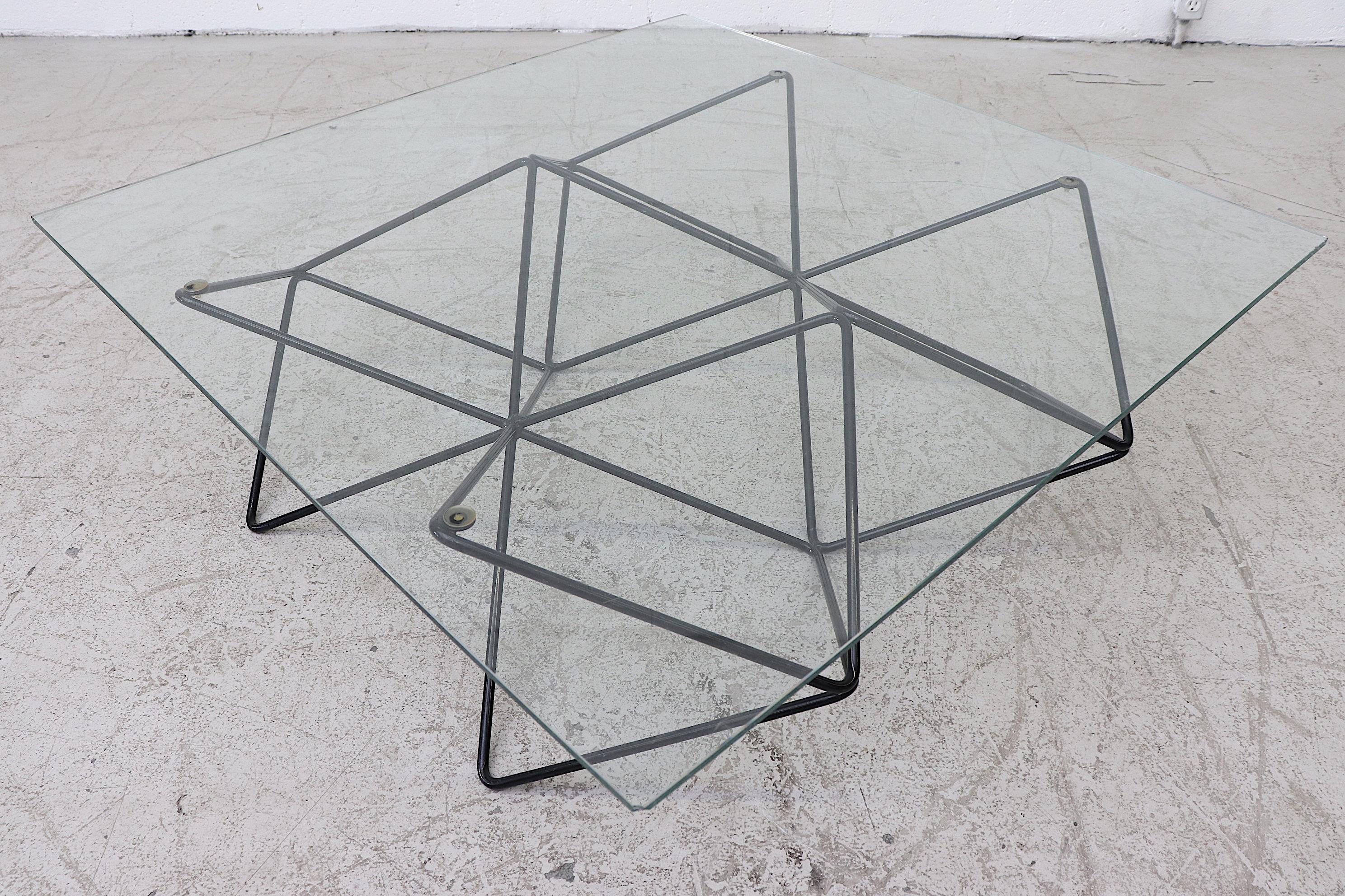 Late 20th Century Paolo Piva Style Wire Frame Coffee Table