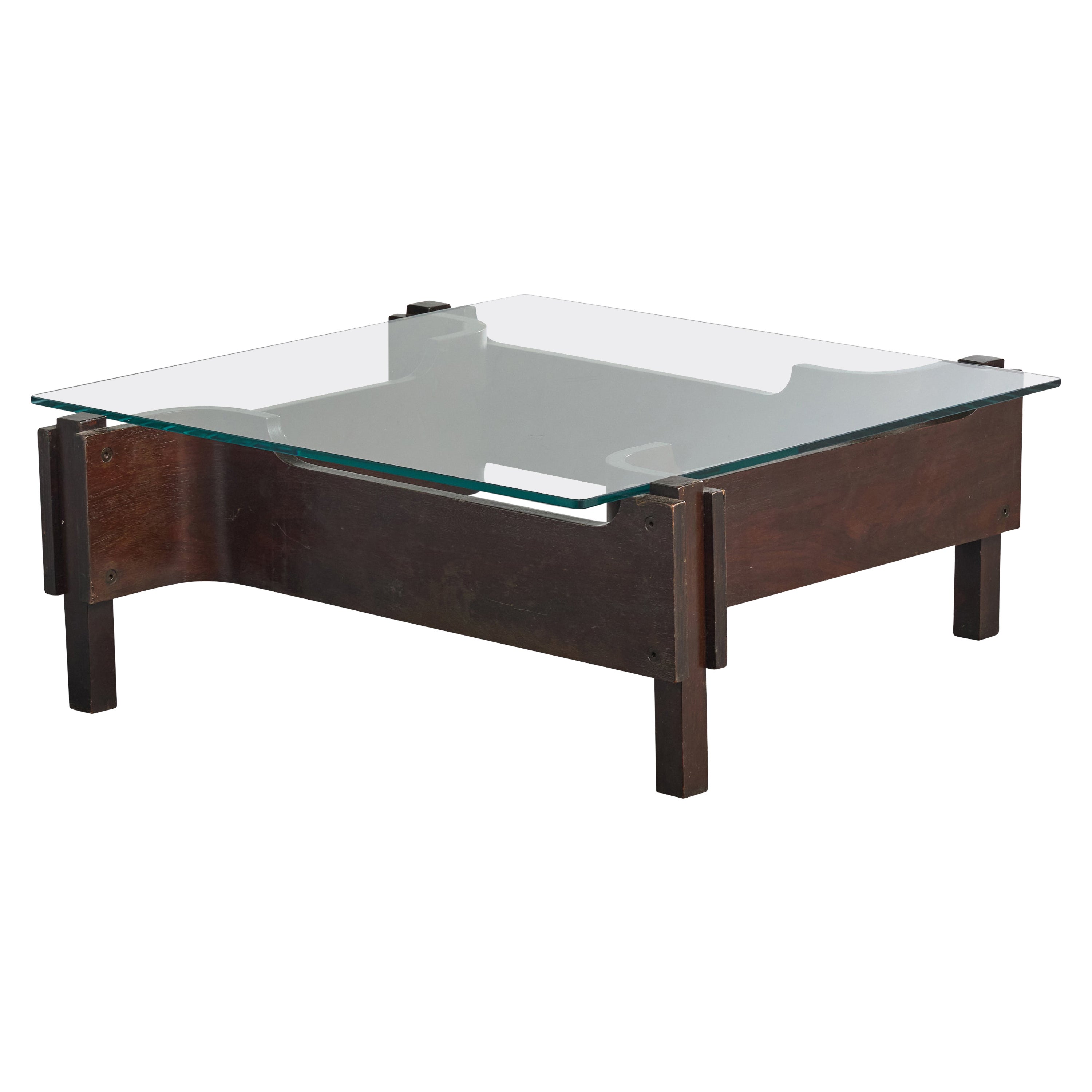 Paolo Portoghesi, Mesa de centro, Madera, Cristal, Italia, Años 60 en venta
