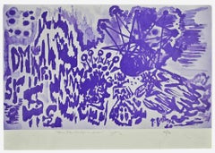 Composizione astratta - Serigrafia di Paolo Portone - 1980