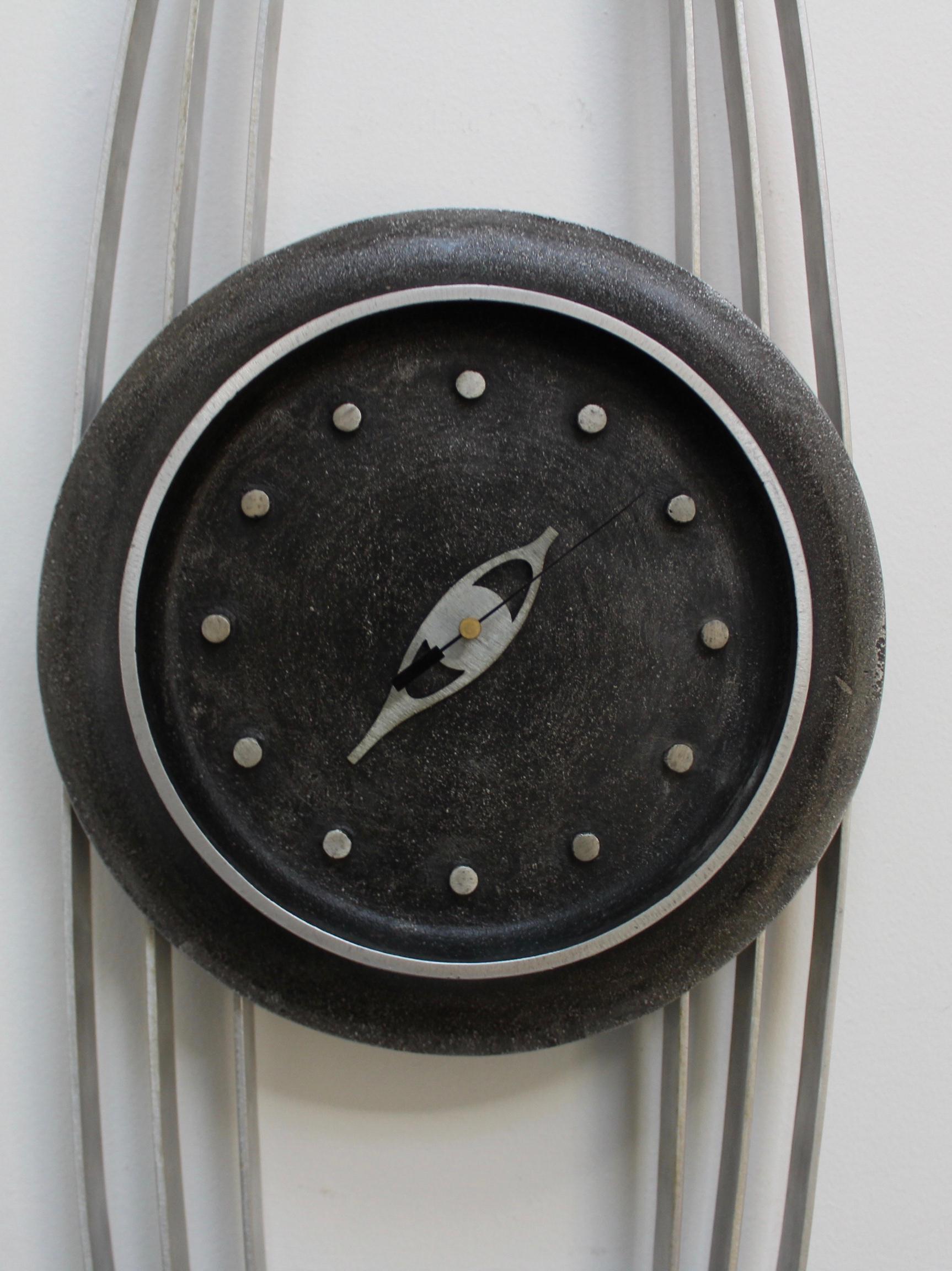 Paolo Rizzato Aluminum Wall Clock In Good Condition In New York, NY