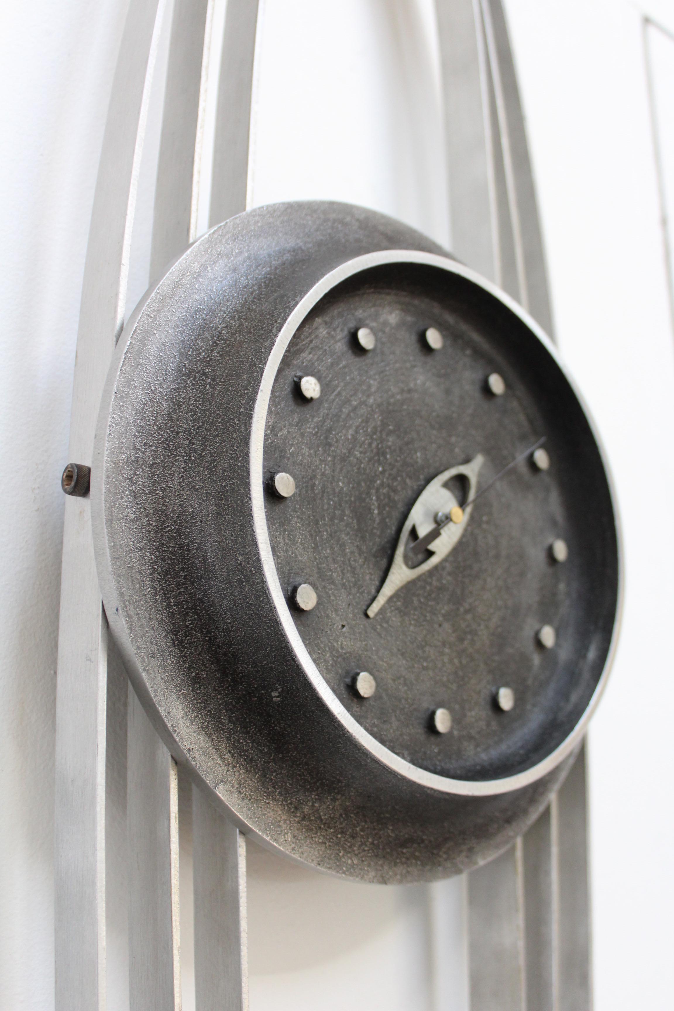 Late 20th Century Paolo Rizzato Aluminum Wall Clock