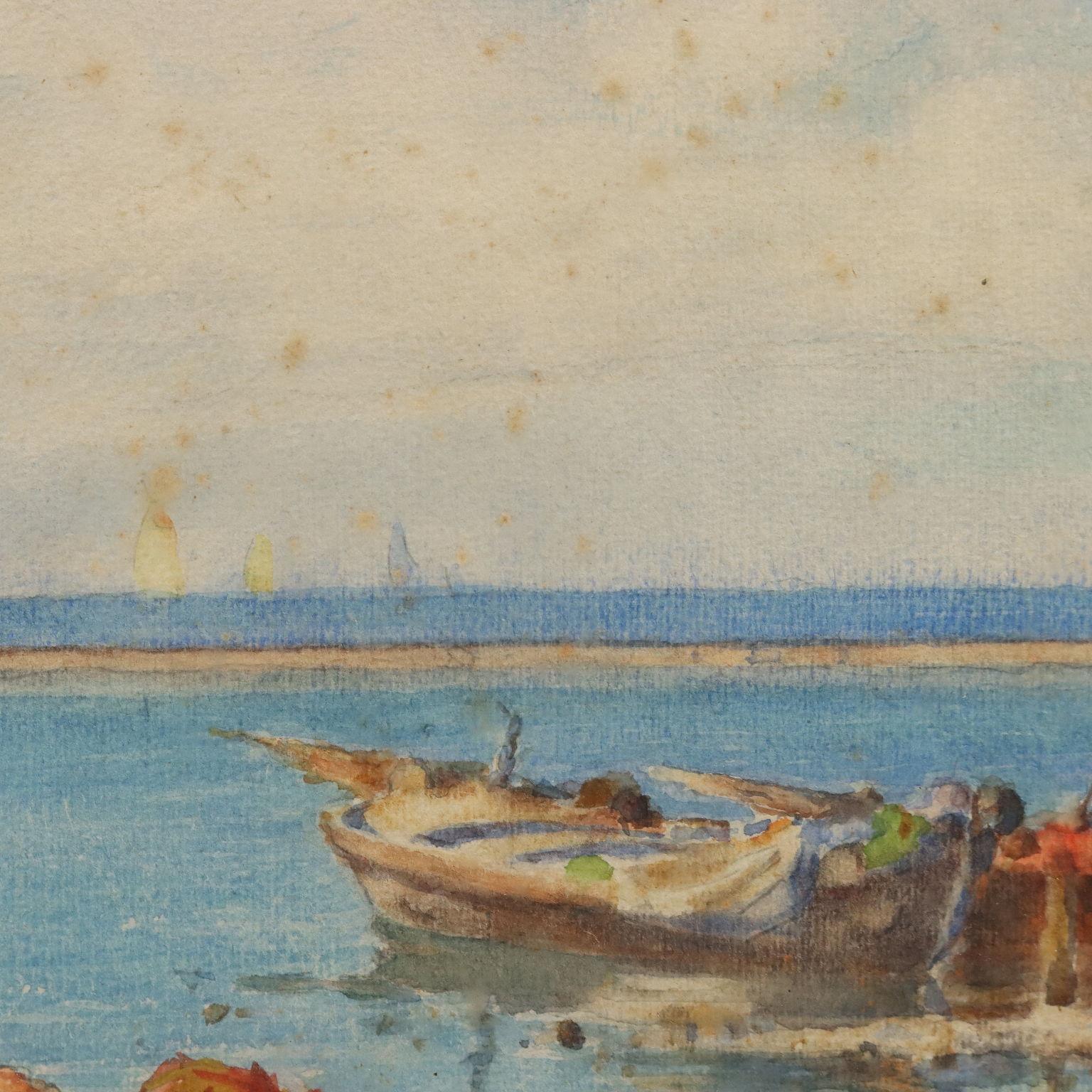 Acquarello su cartone. Firmato in basso a destra.
Paolo Sala, gebürtiger und gebildeter Mailänder, zeichnet sich als einer der bedeutendsten Städteforscher seiner Zeit aus, aber auch als Vedutist zahlreicher italienischer Städte und Orte, in denen