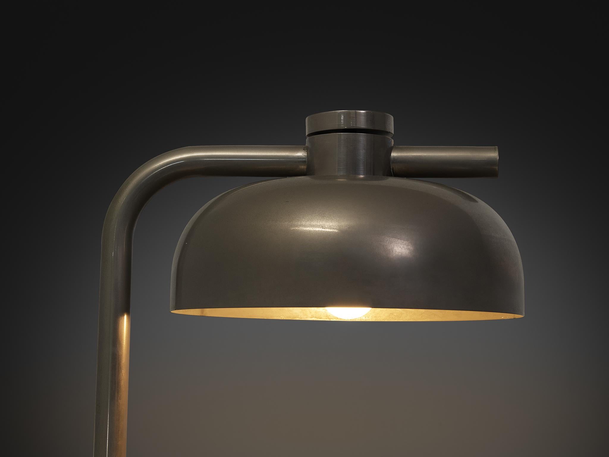 Paolo Salvi Table Lamp in Travertine and Chromed Metal For Sale 2