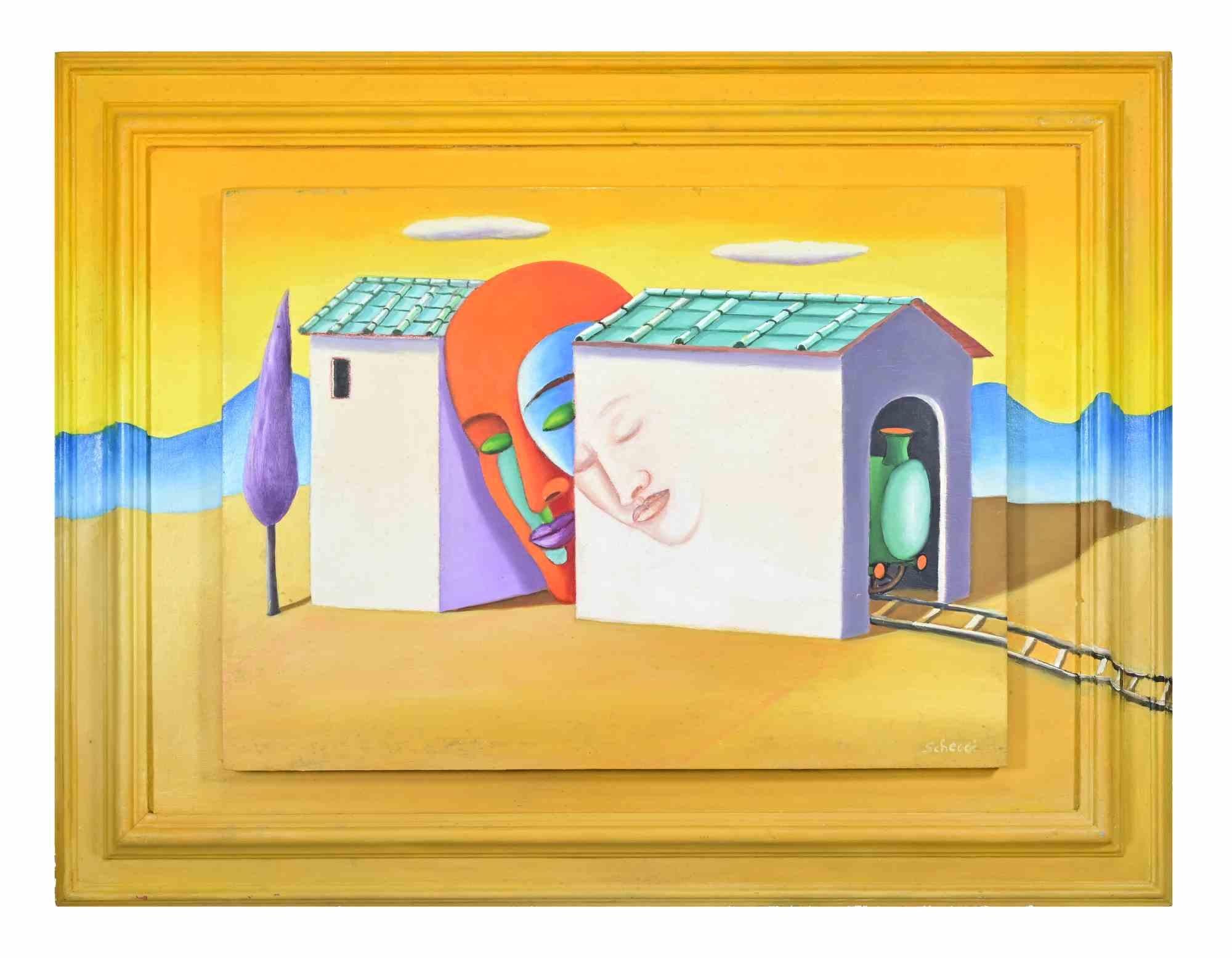 Métamélancholie - Peinture à l'huile de Paolo Scheggi - années 1990 en vente 1