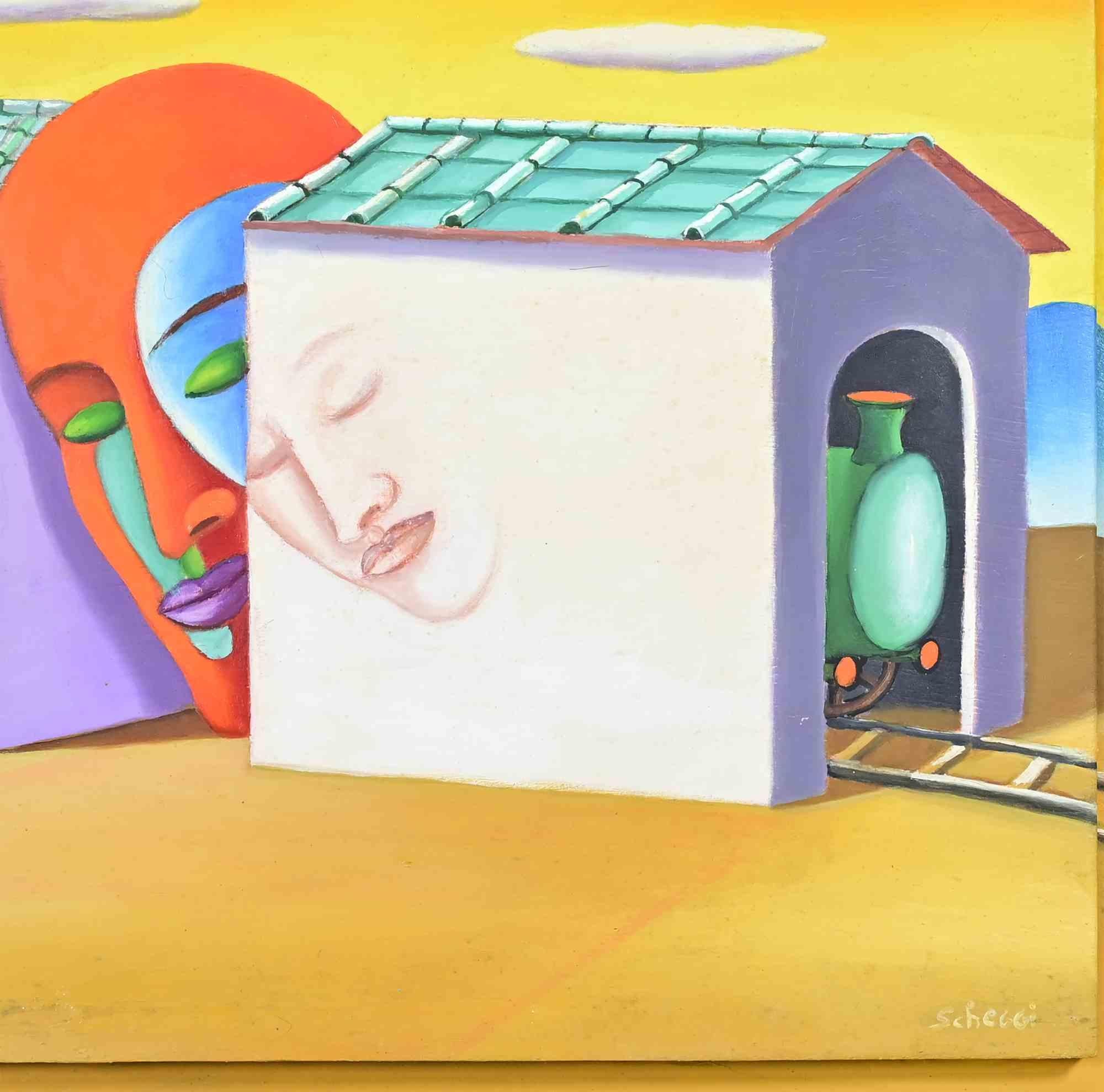 Métamélancholie - Peinture à l'huile de Paolo Scheggi - années 1990 en vente 2