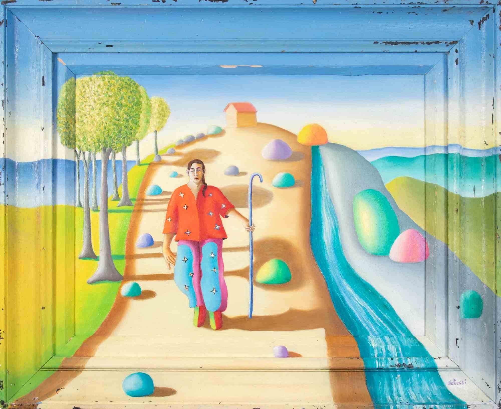 Métamélancholie - Peinture à l'huile de Paolo Scheggi - années 1990