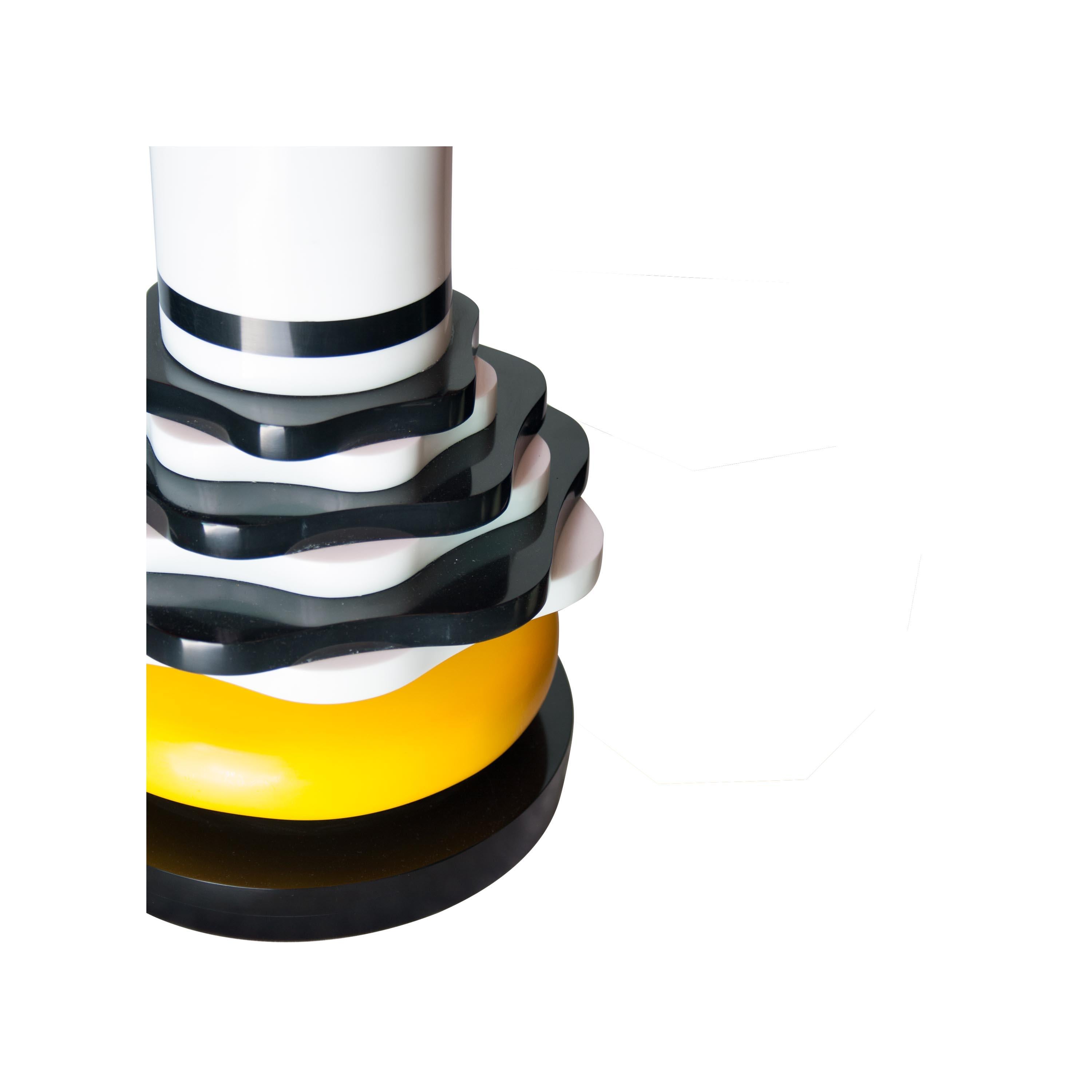 Spanish Paolo Setti Fipro Studio Memphis Style Corian Multi-Color Vase, Spain, 2019