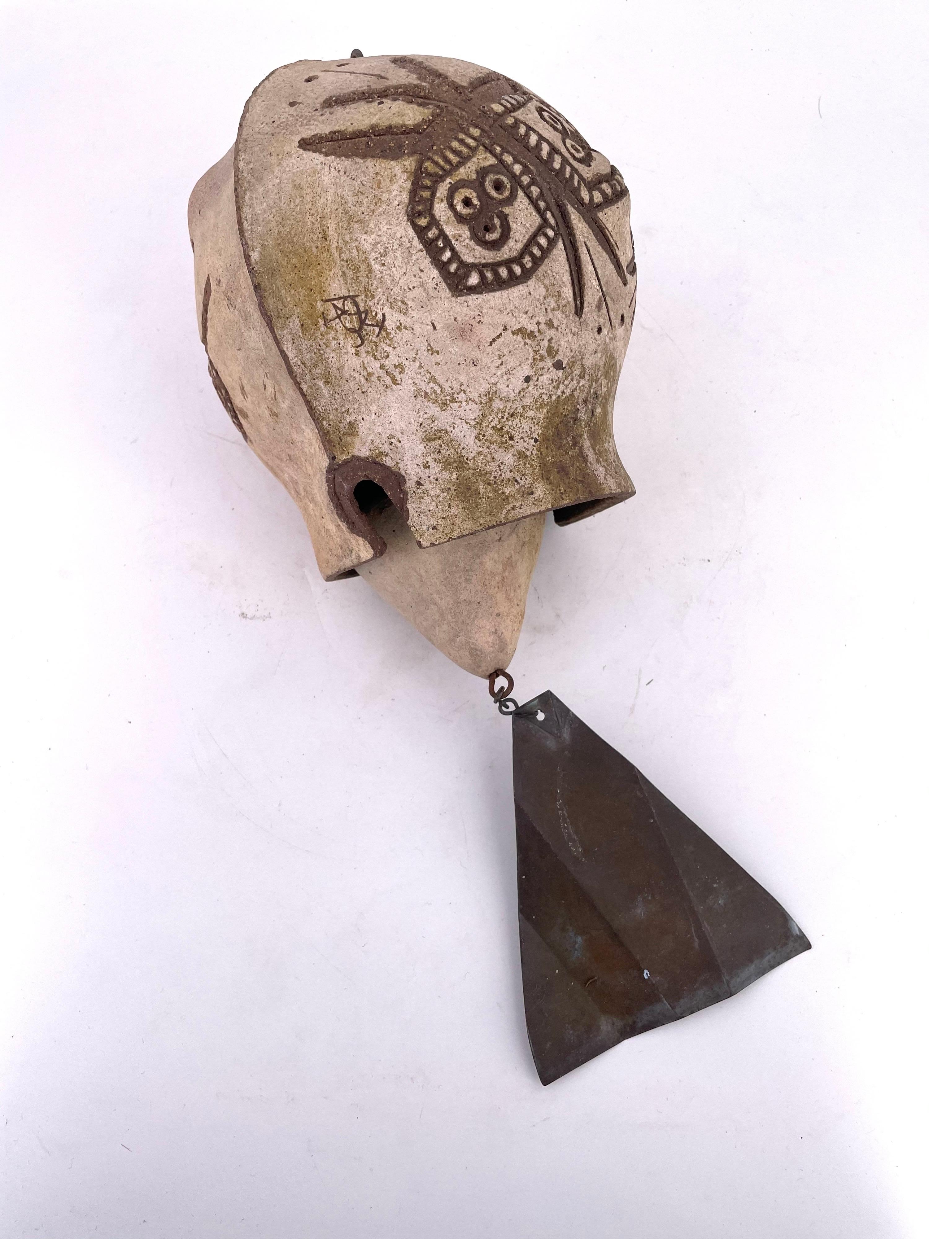 Paolo Soleri Arcosanti Arizona Modern Ceramic Large Wind Chime Bell In Excellent Condition In San Diego, CA