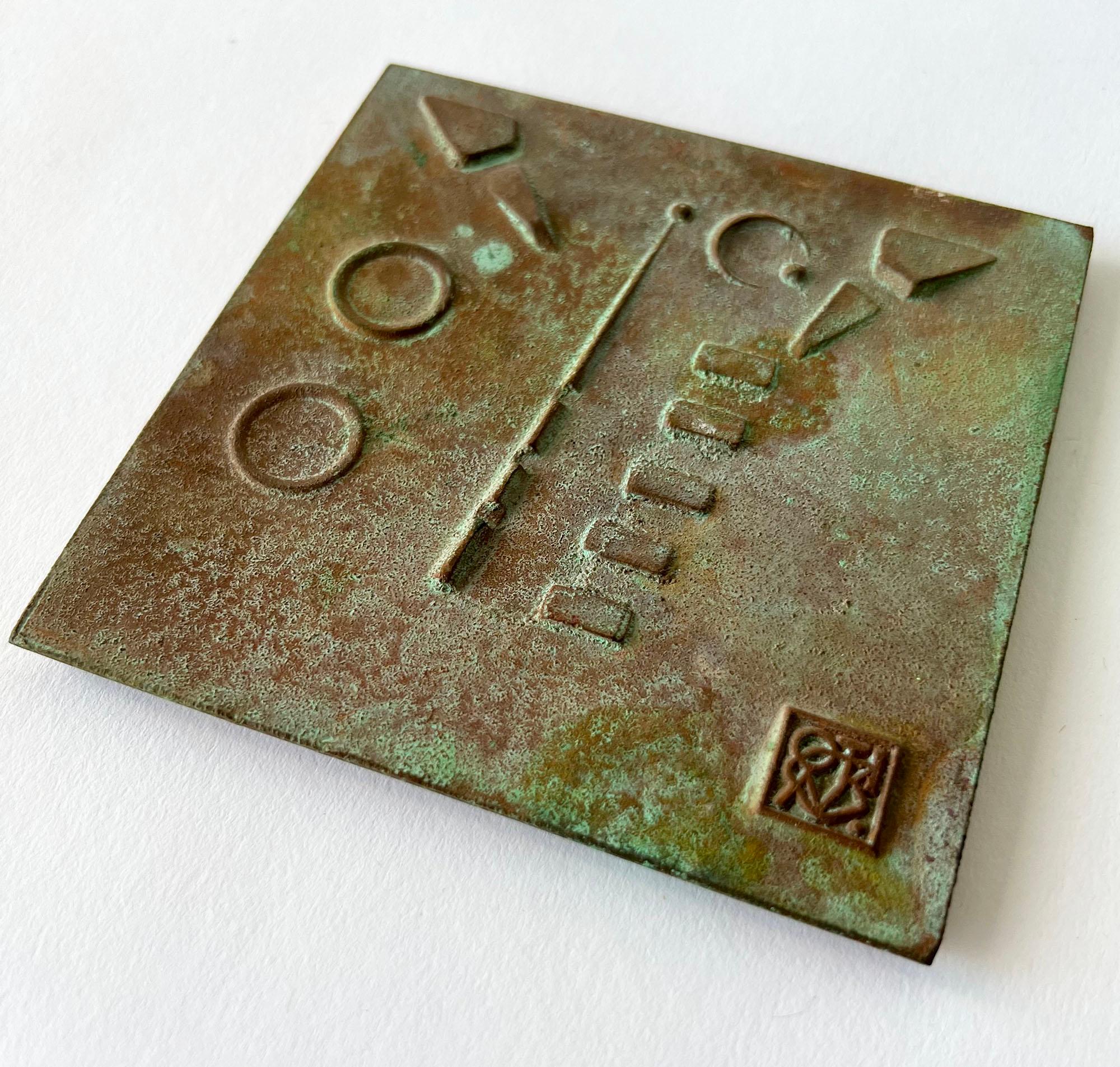 Mid-Century Modern Paolo Soleri Arcosanti Bronze Decorative Tile