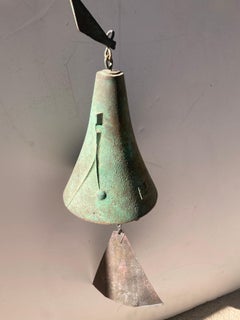 Paolo Soleri , brutalist bronze wind chime bell  sculpture , for Arcosanti  .