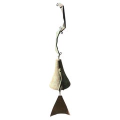 Paolo Soleri , brutalist bronze wind chime bell  sculpture , for Arcosanti  .