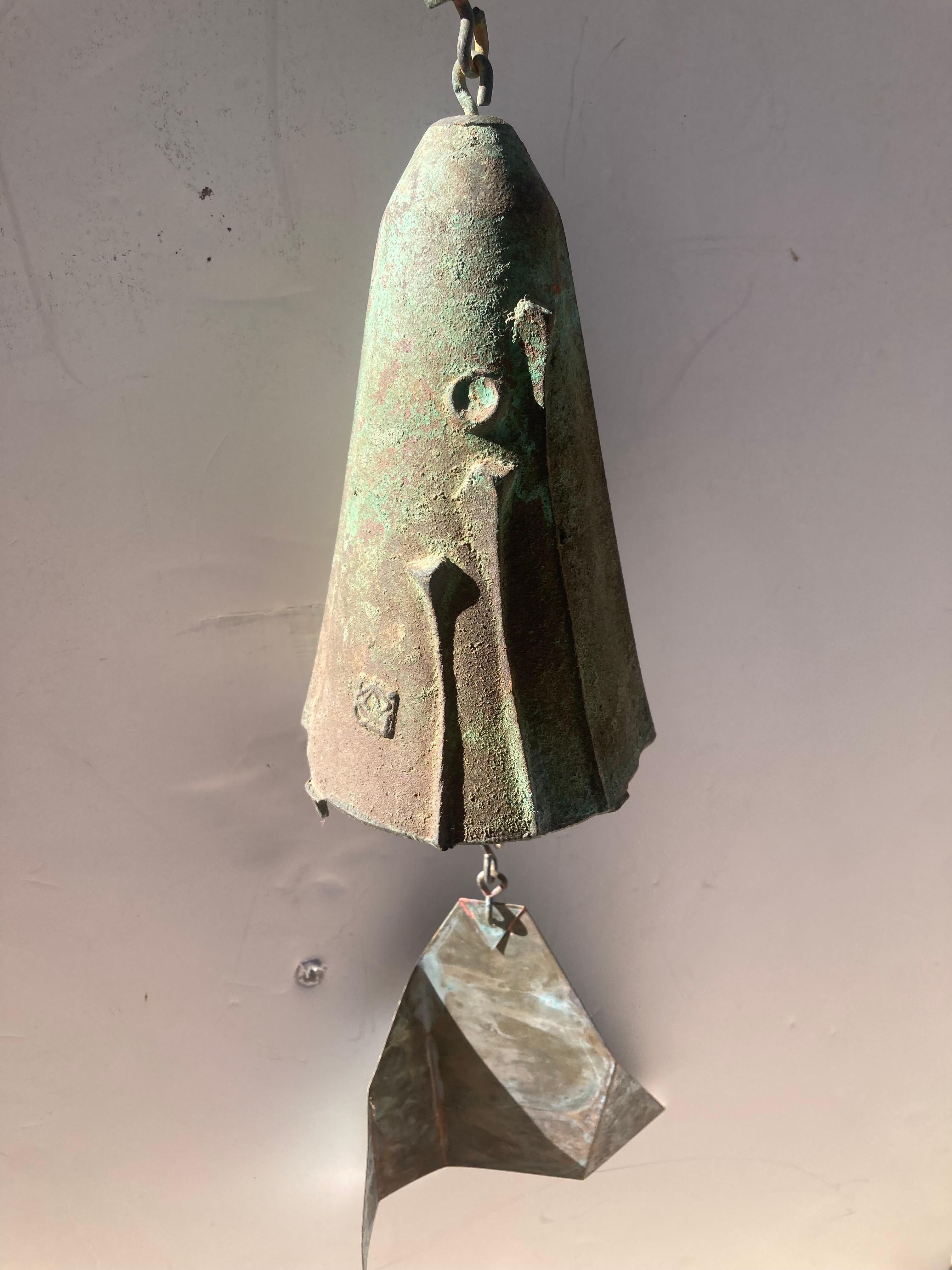 Post-Modern Paolo Soleri brutalist bronze , wind chime bell sculpture , for Arcosanti  For Sale