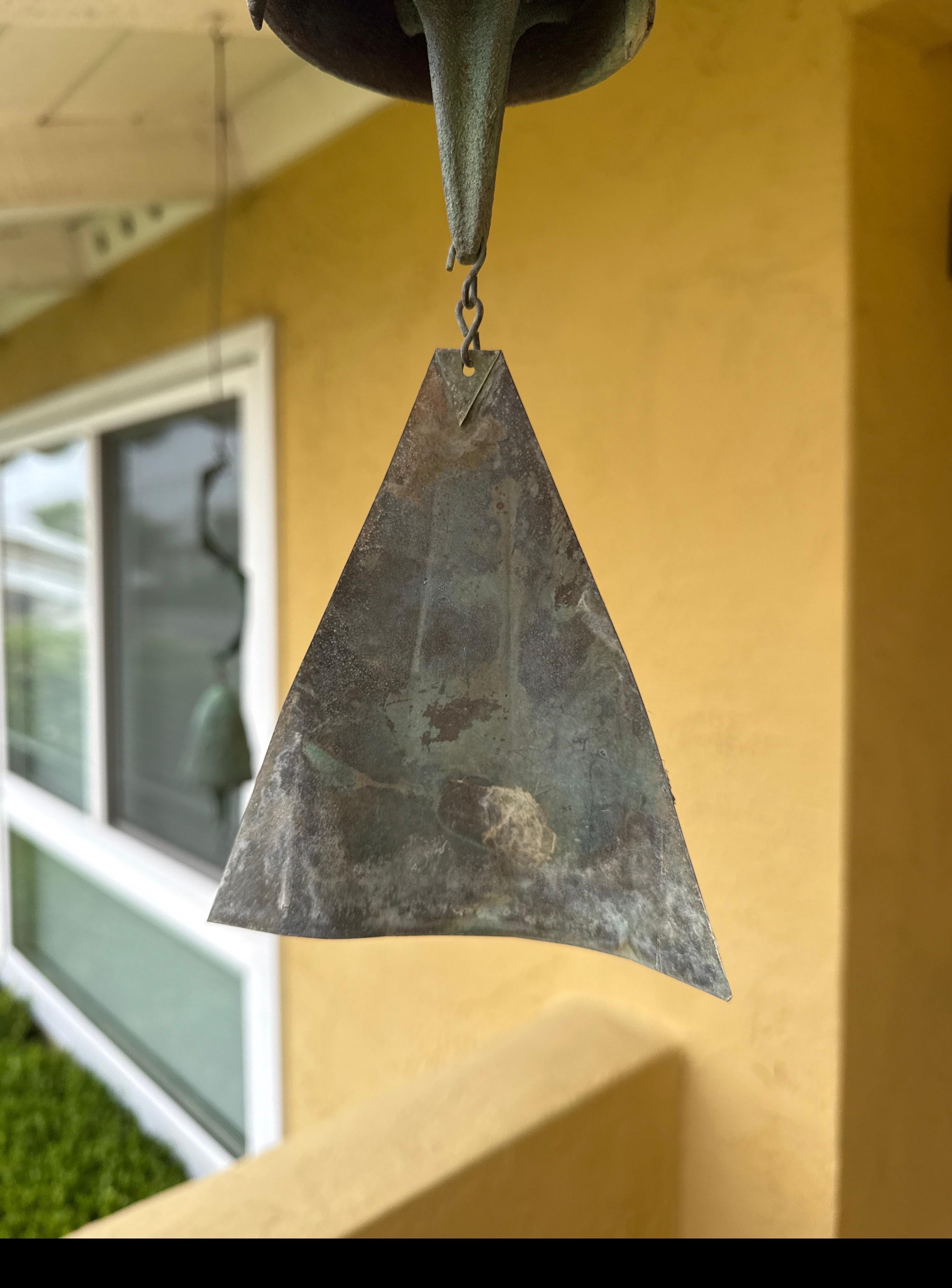 Mid-Century Modern Paolo Soleri Cast Bronze Wind Chime Garden Bell For Sale