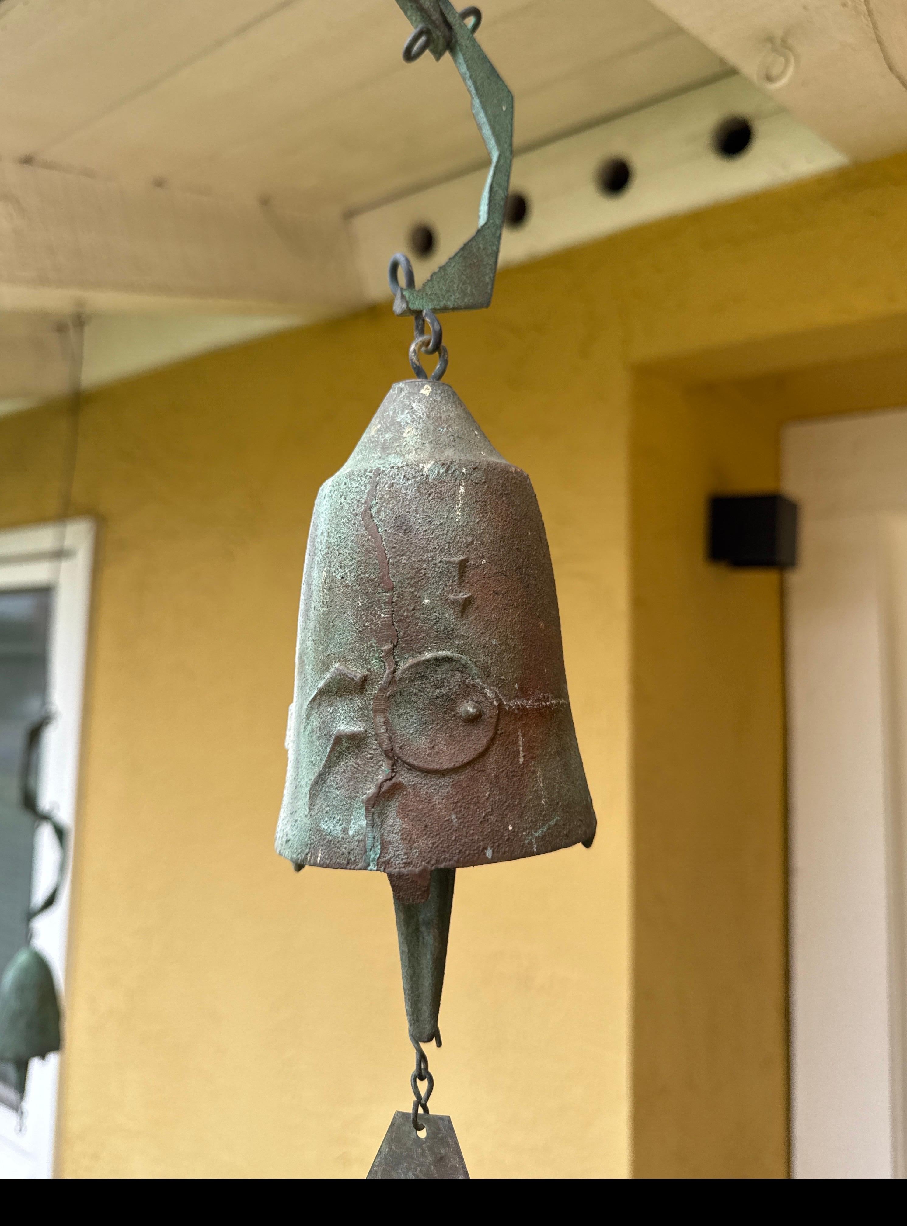 Metal Paolo Soleri Cast Bronze Wind Chime Garden Bell For Sale