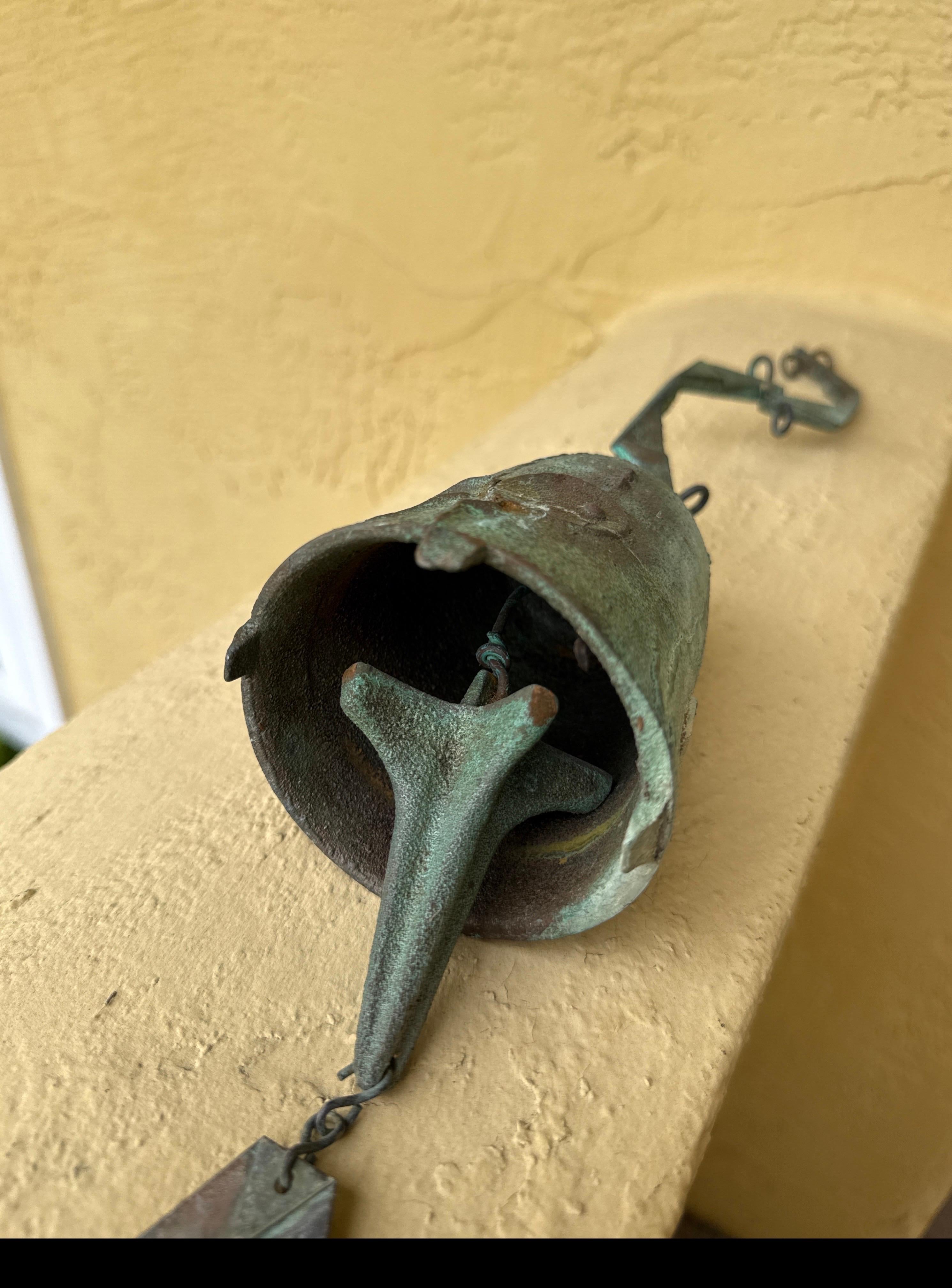 Paolo Soleri Cast Bronze Wind Chime Garden Bell For Sale 2