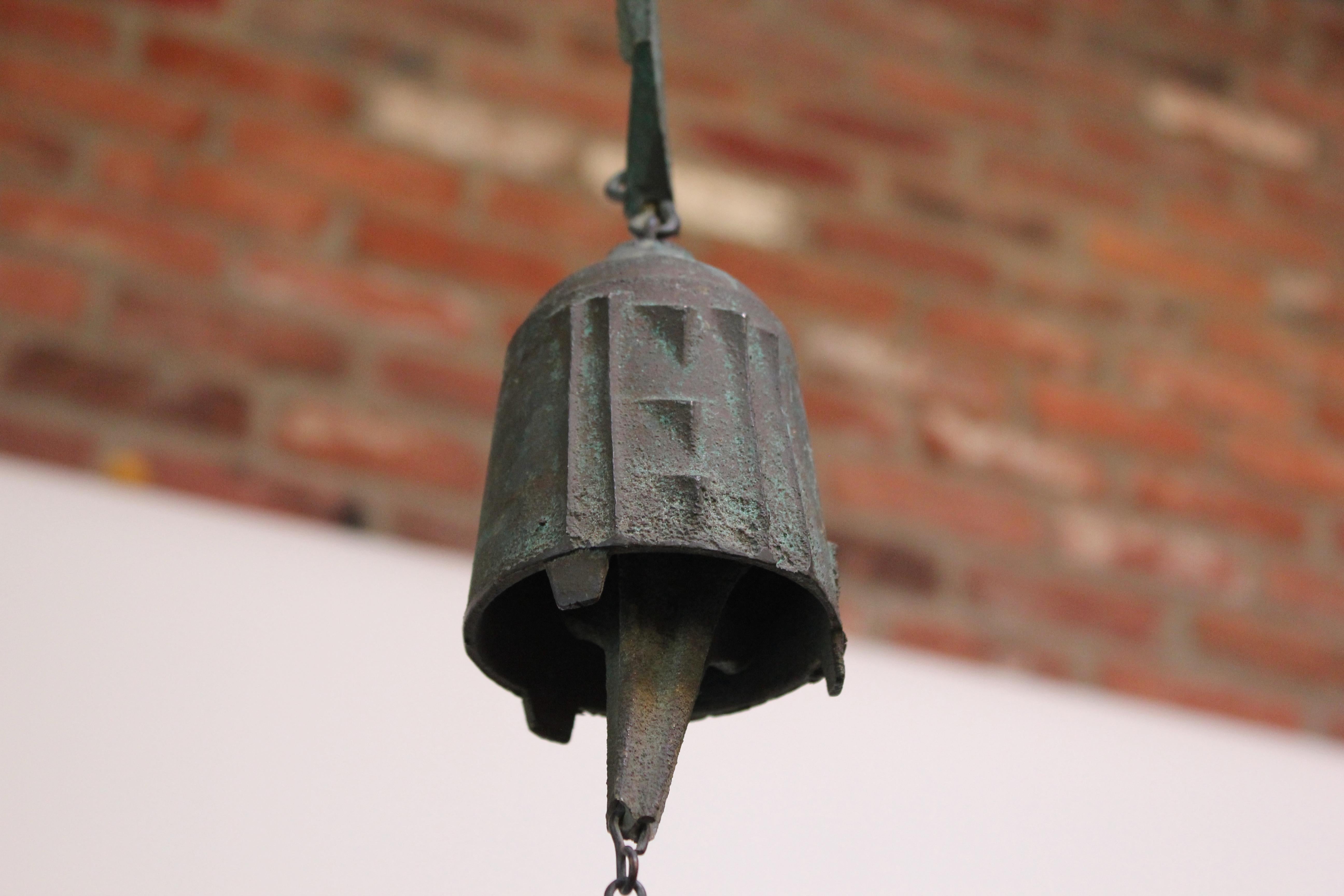 Late 20th Century Paolo Soleri for Arconsanti Vintage Patinated Bronze Bell / Wind Chime