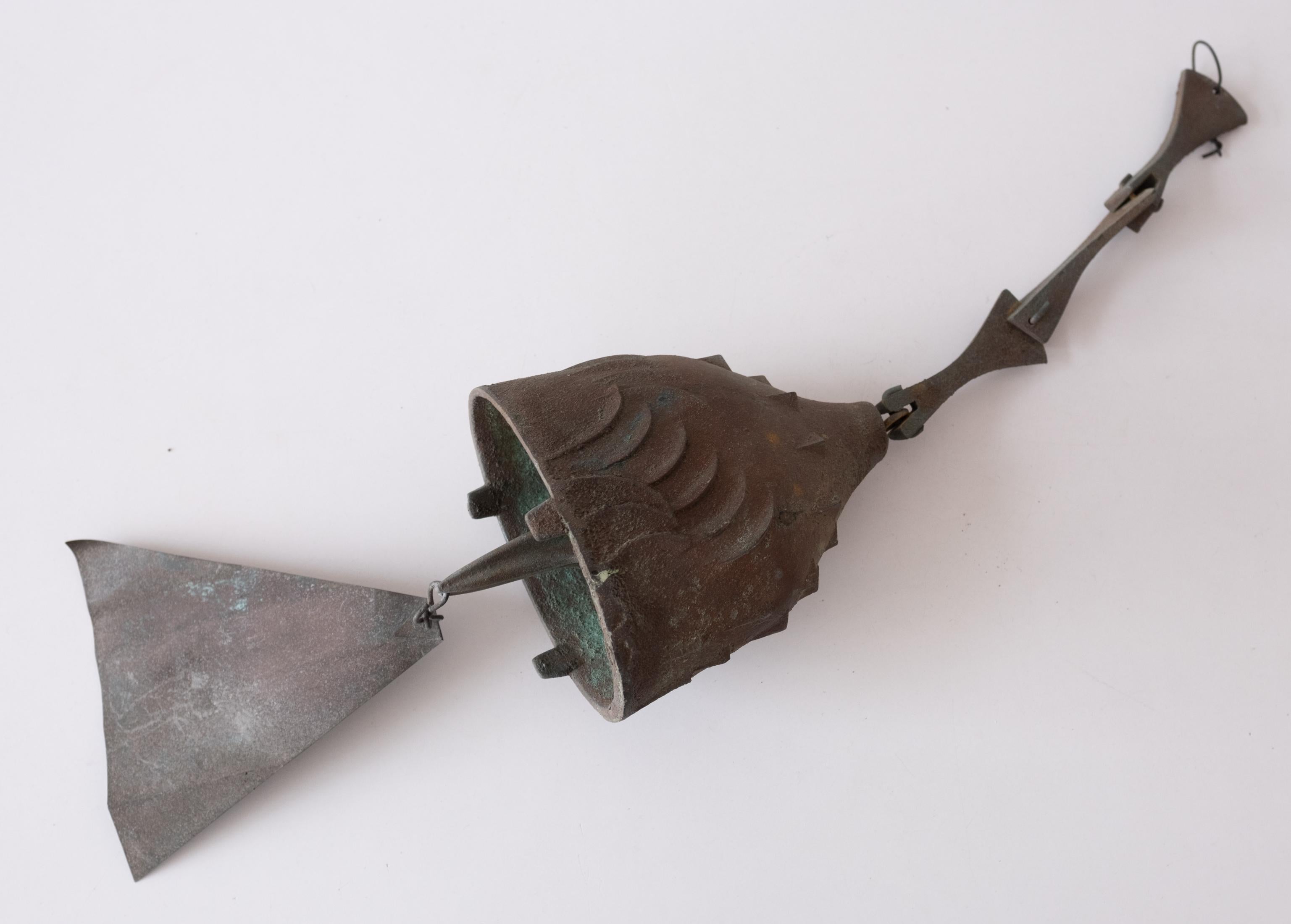 Paolo Soleri Large Hanging Bronze Bell 1960s 5