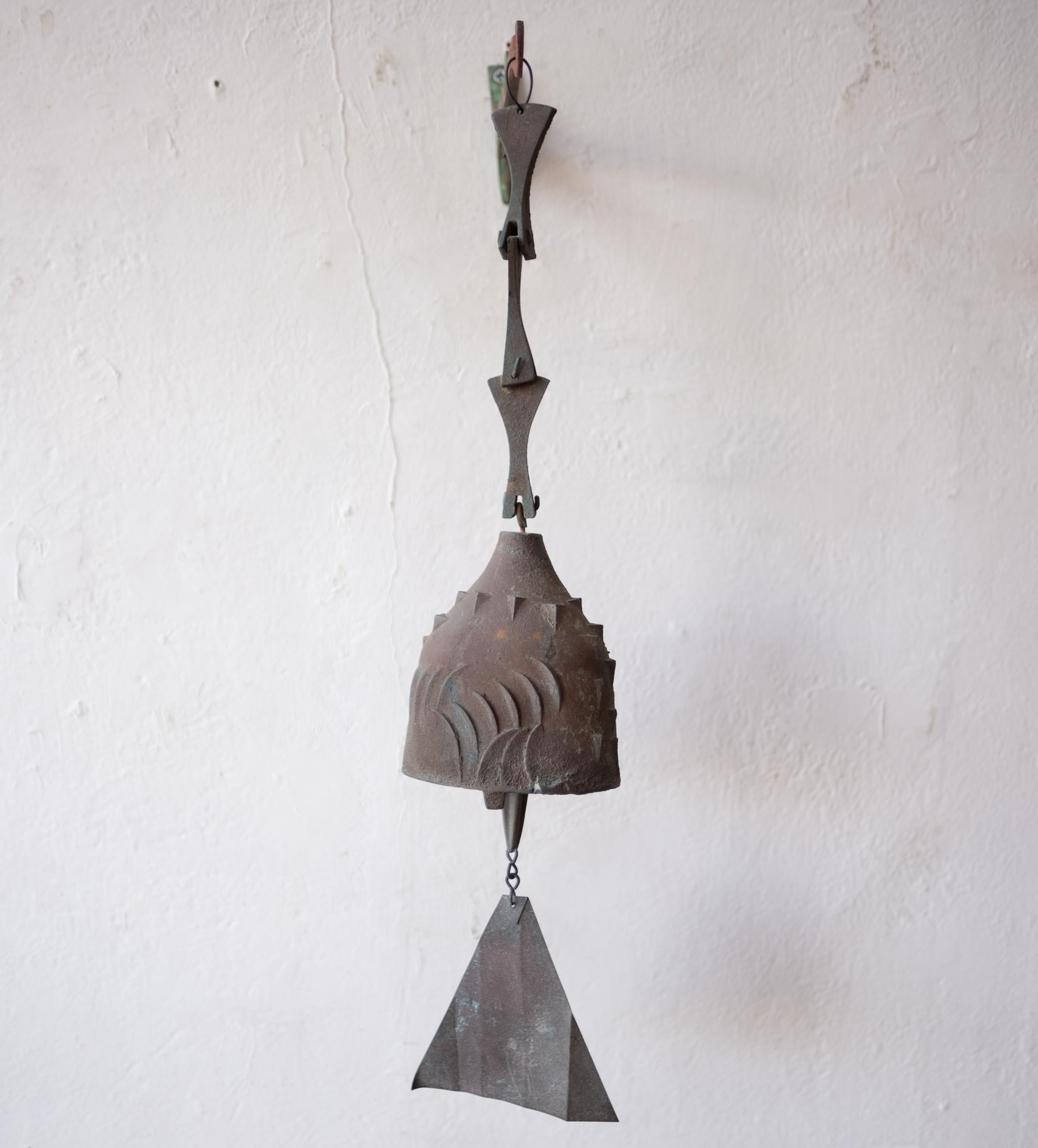 Paolo Soleri Large Hanging Bronze Bell 1960s 7
