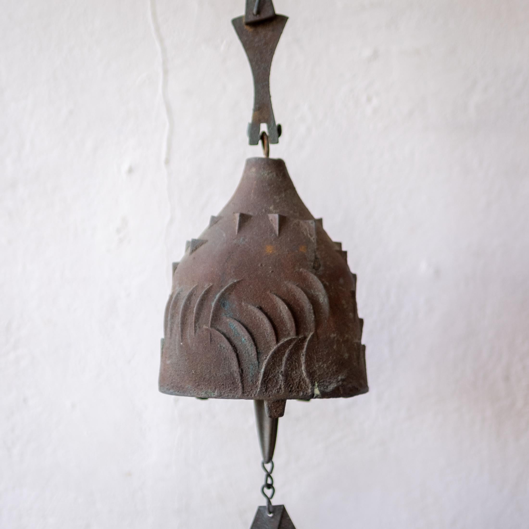 Paolo Soleri Large Hanging Bronze Bell 1960s 8