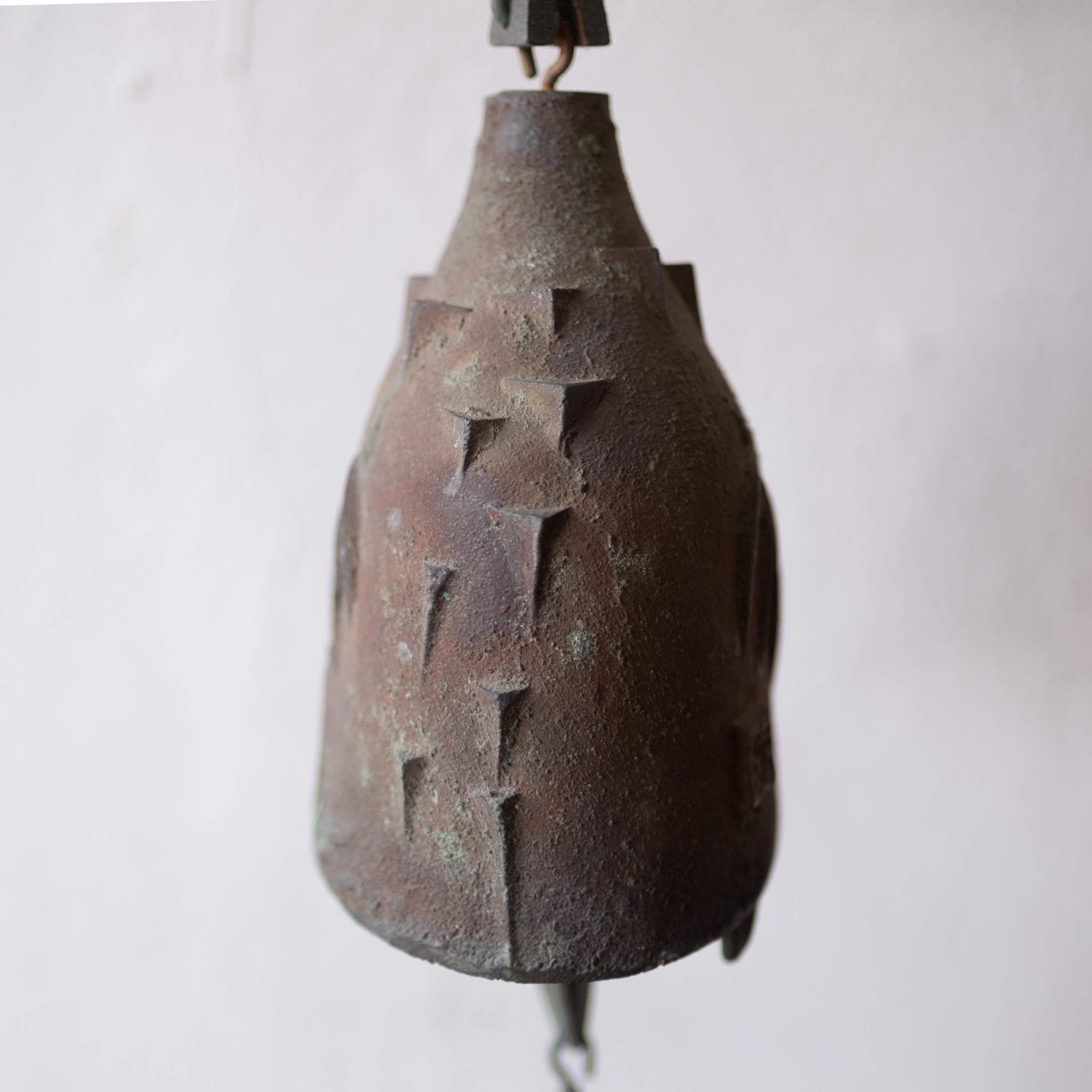 Paolo Soleri Large Hanging Bronze Bell 1960s In Good Condition In San Diego, CA