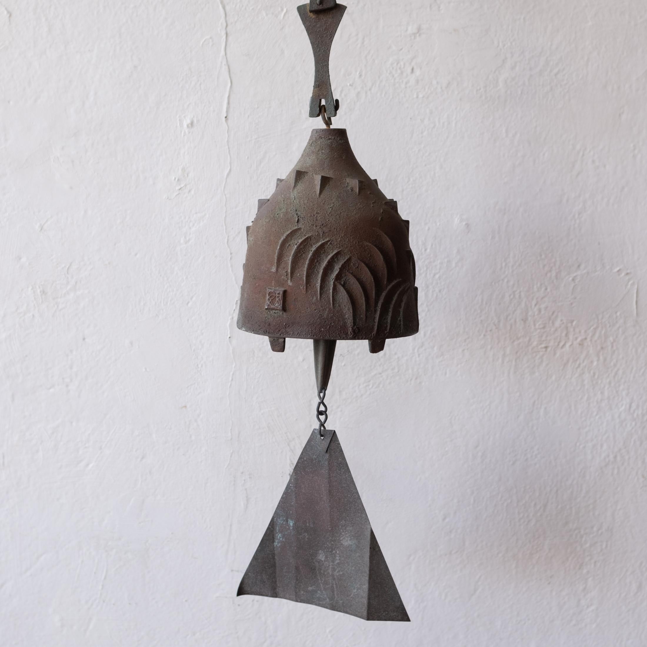 Late 20th Century Paolo Soleri Large Hanging Bronze Bell 1960s