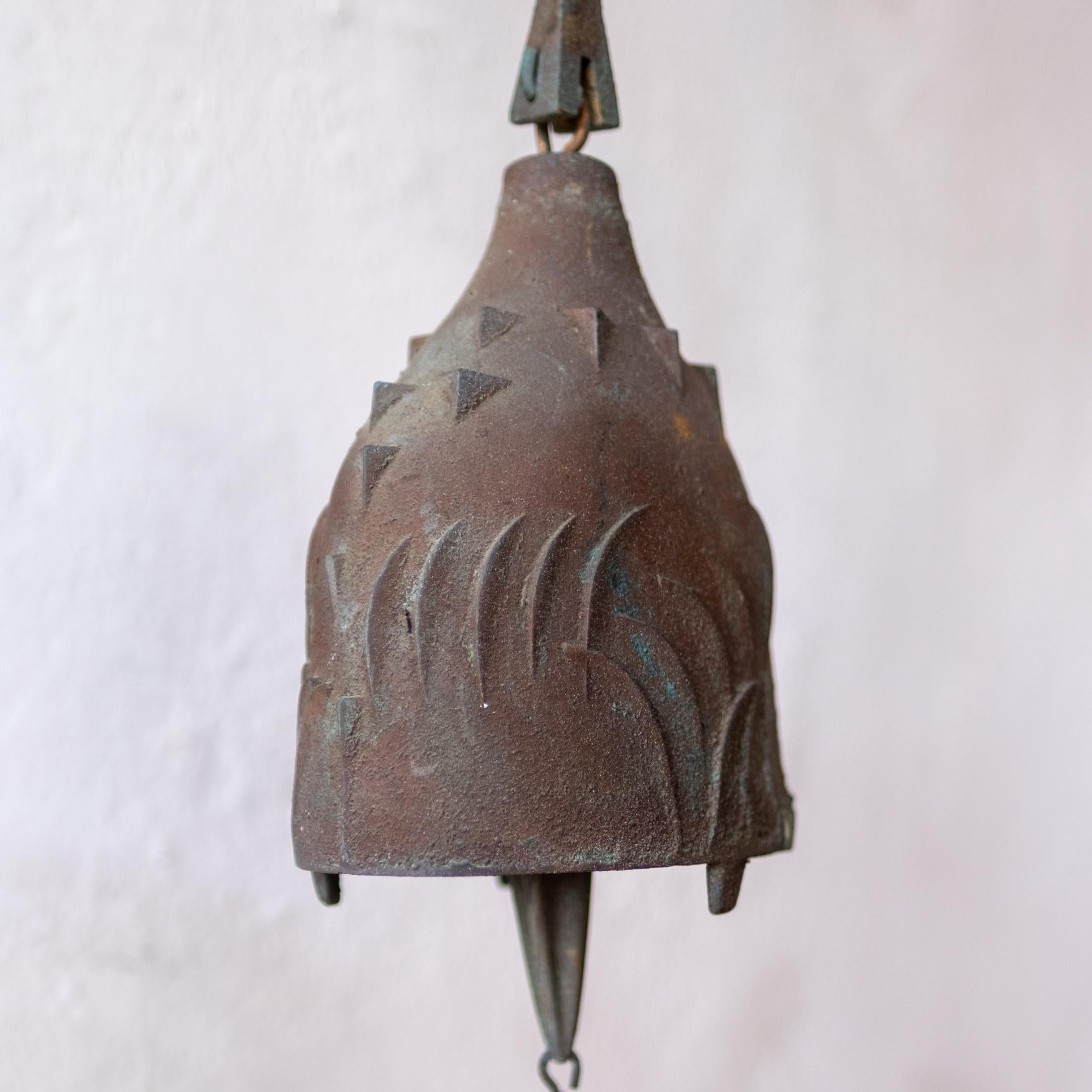 Paolo Soleri Large Hanging Bronze Bell 1960s 3