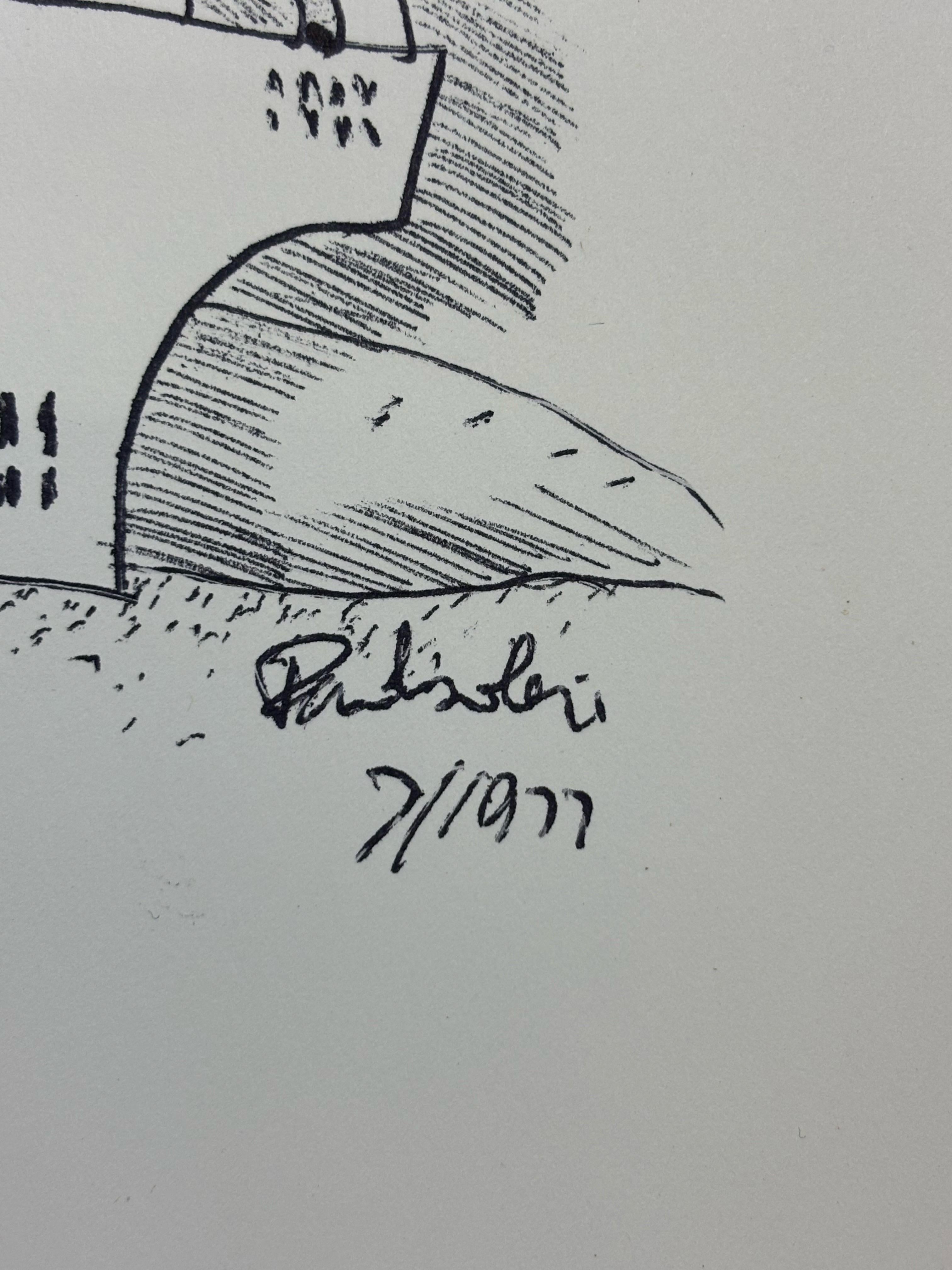 Americano Paolo Soleri Disegno originale in vendita