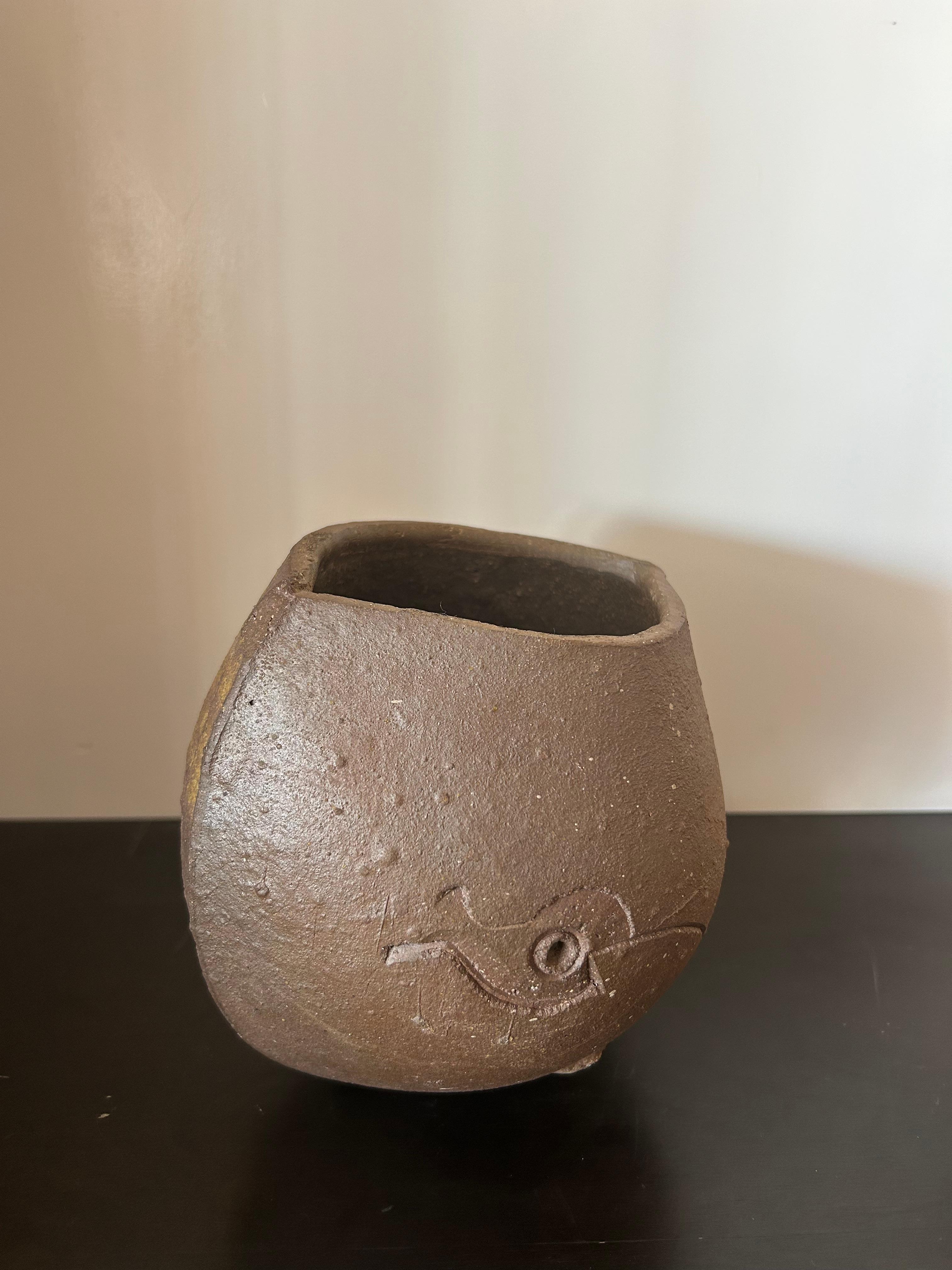 Mid-Century Modern Paolo Soleri Ceramic Bowl with Fish Design