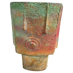 Vase en bronze moderne du milieu du siècle dernier signé Paolo Soleri et estampillé Arcosanti Cosanti