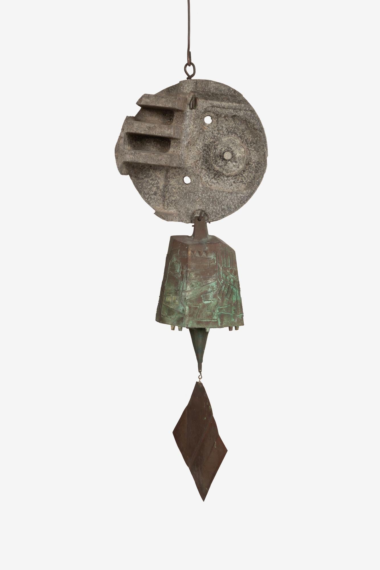 Paolo Soleri Sonderanfertigung Große 55 Zoll Brutalistische Windbell 1975 (Brutalismus) im Angebot