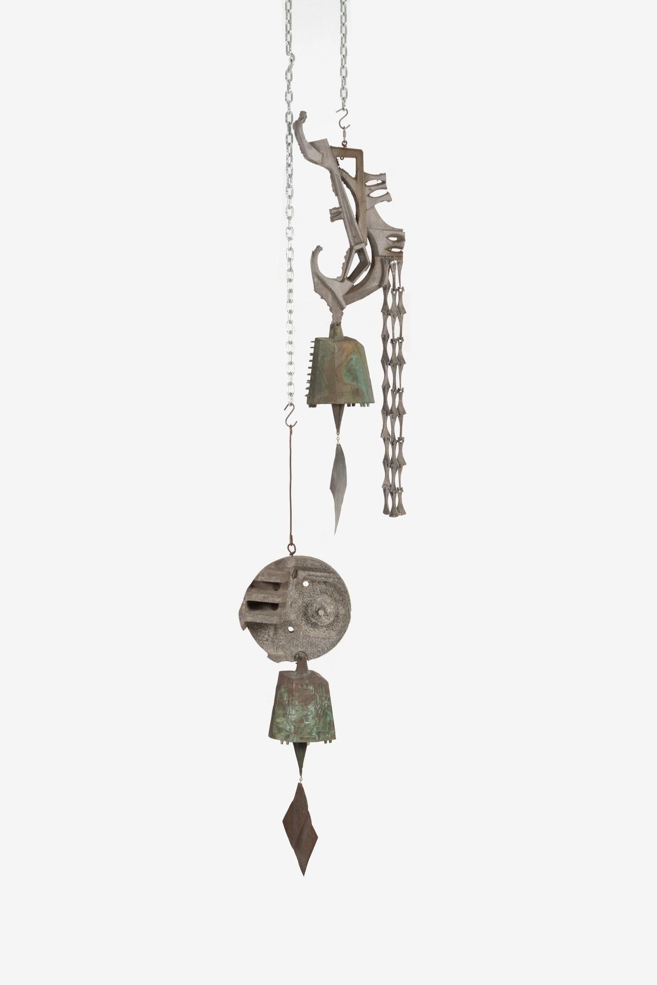 Paolo Soleri Sonderanfertigung Große 55 Zoll Brutalistische Windbell 1975 (Bronze) im Angebot