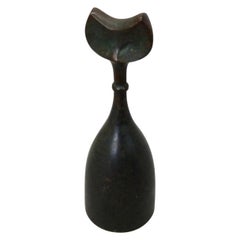 Paolo Soleri Style Bronze Cat Form Dinner Bell