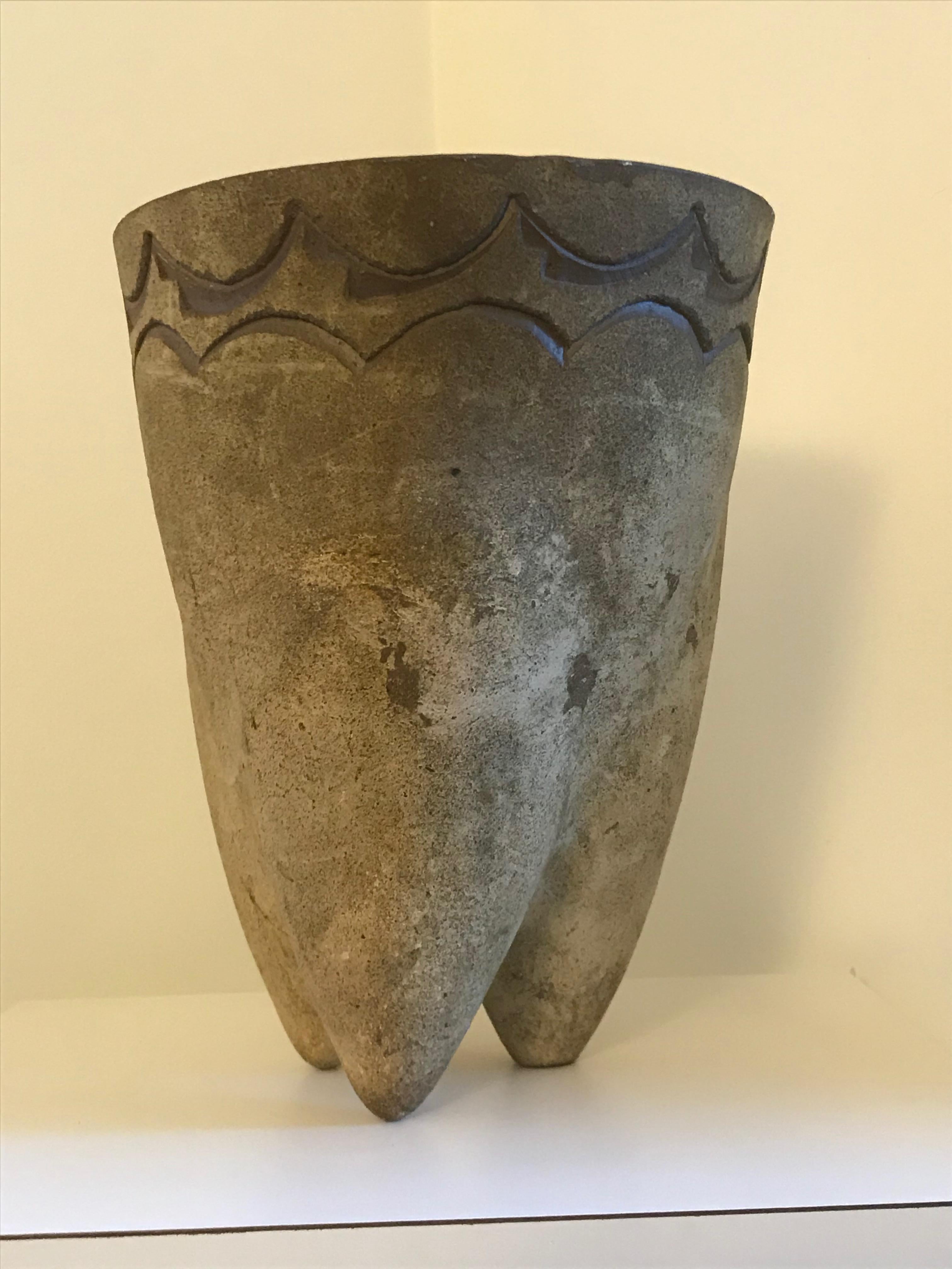 Paolo Soleri Tripod Ceramic Vase Planter 5