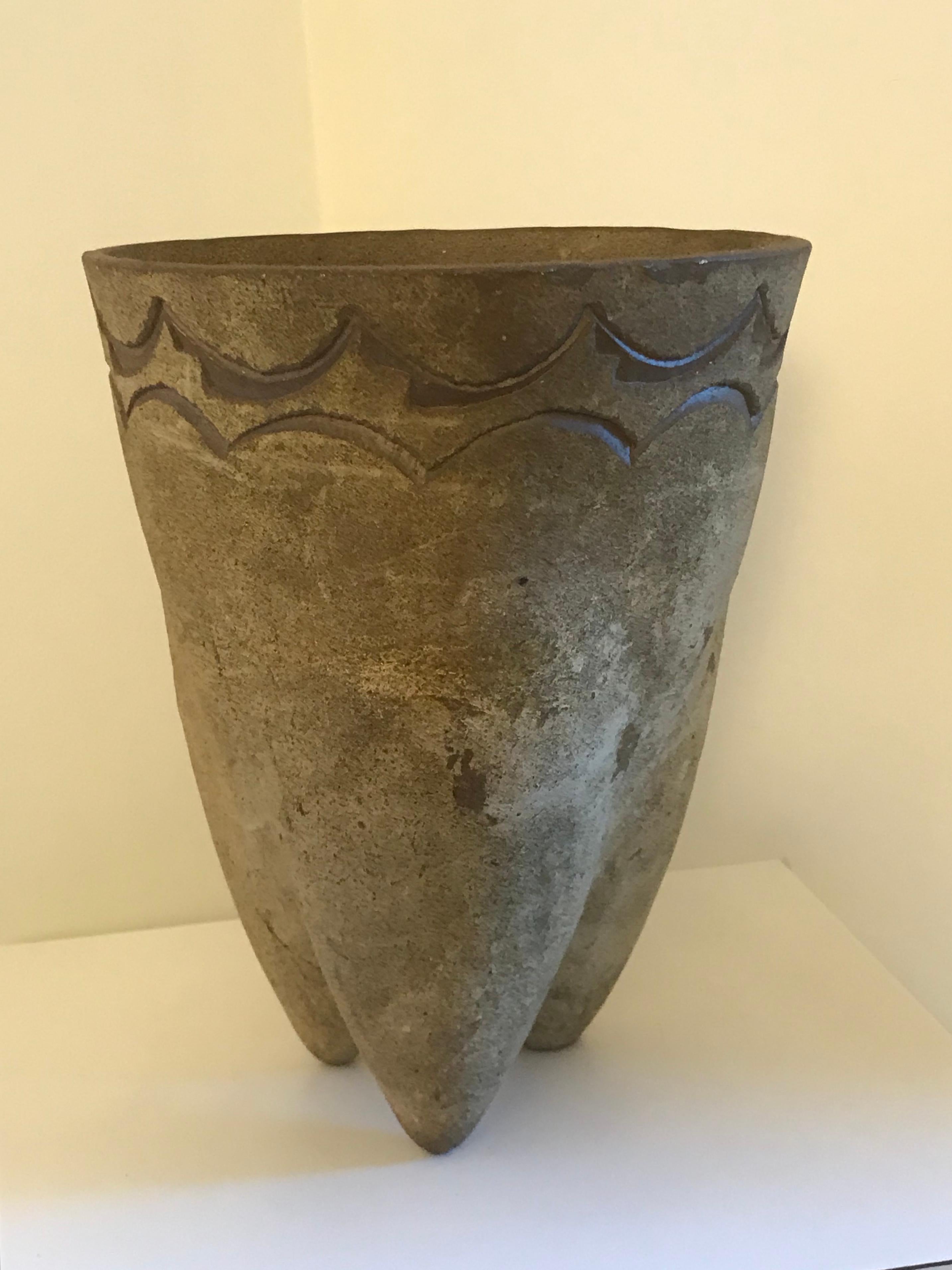Paolo Soleri Tripod Ceramic Vase Planter 6