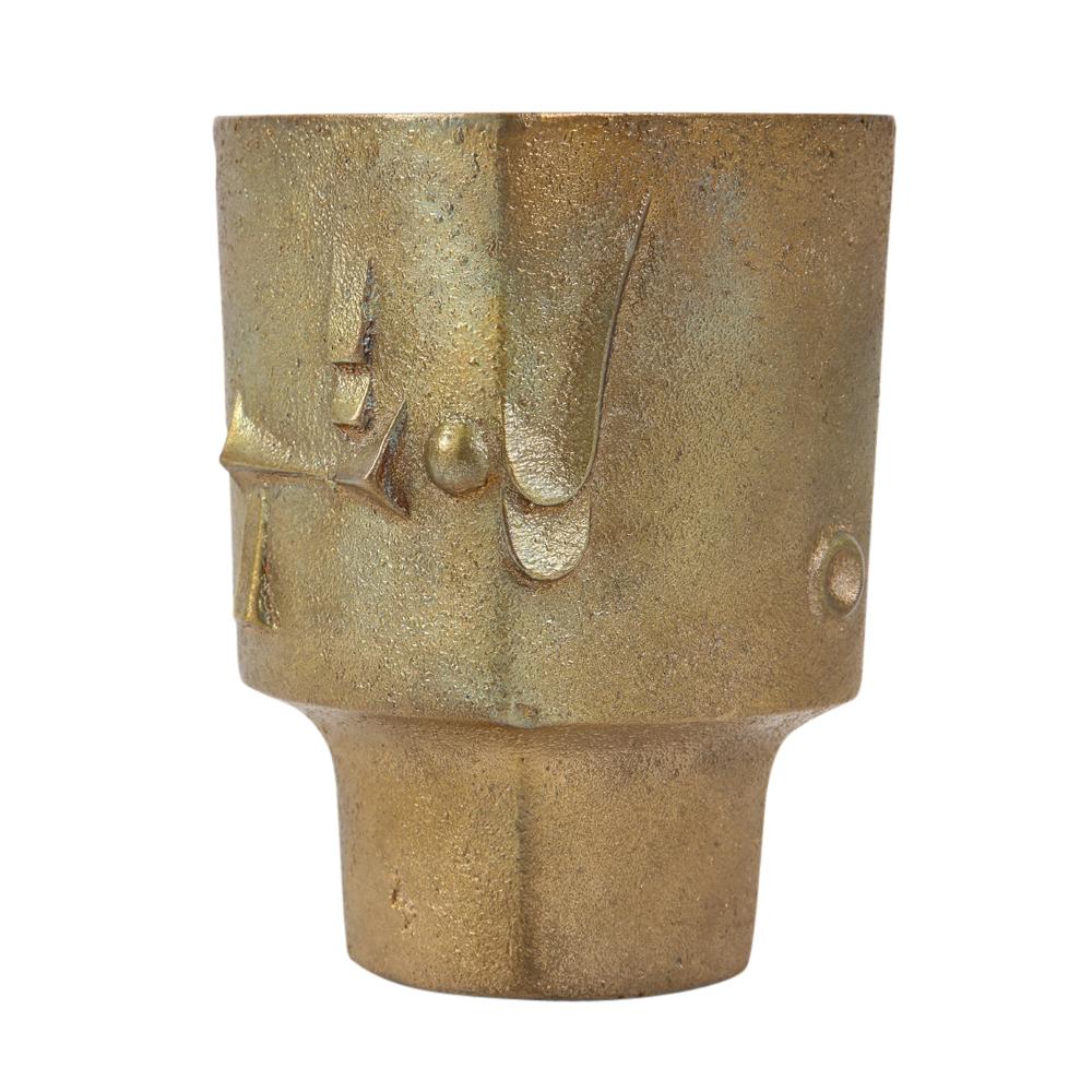 Paolo Soleri Vase, Bronze Abstract, Signed 2