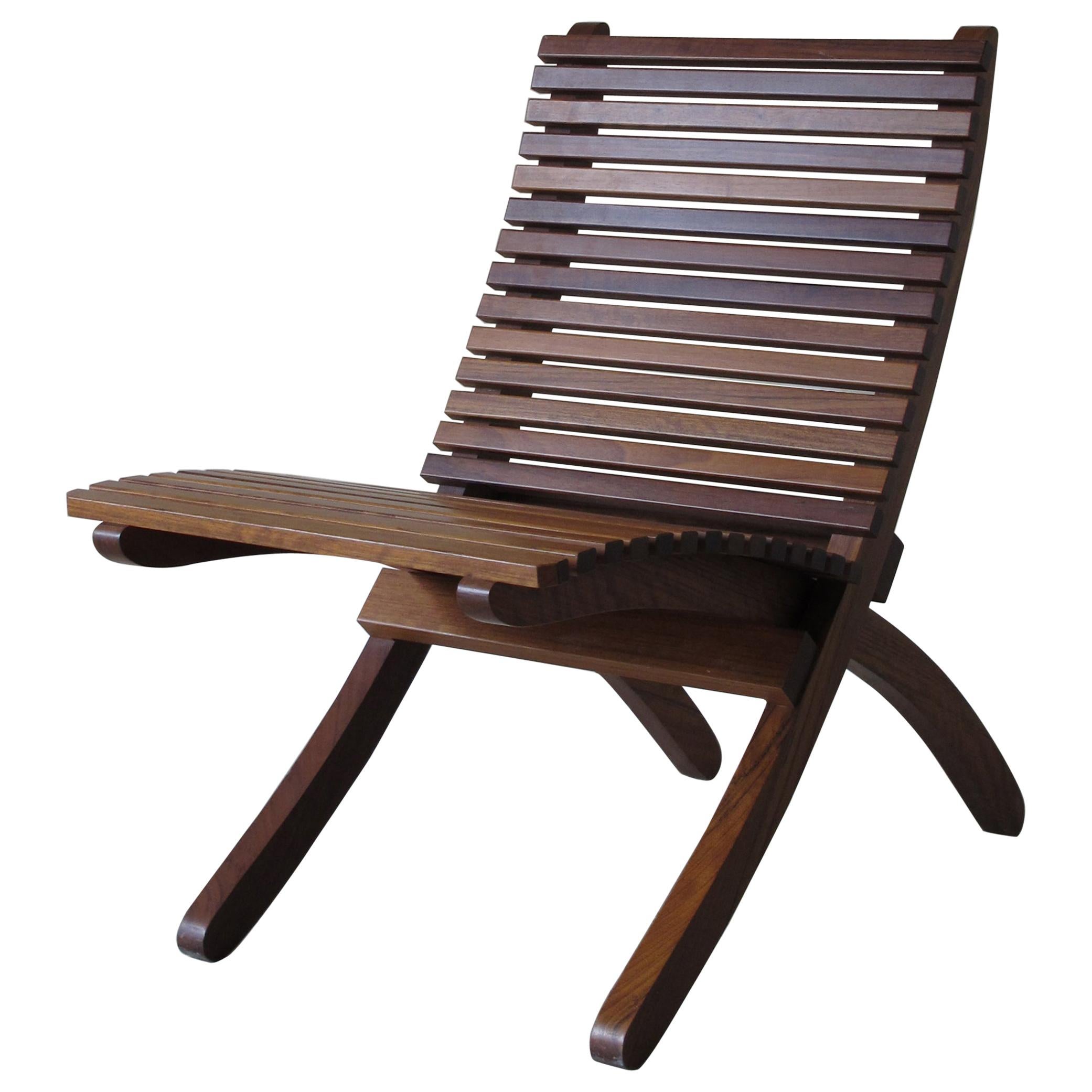 Paolo Tilche Midcentury Solid Wood Removable Italian Chair, 1960s 