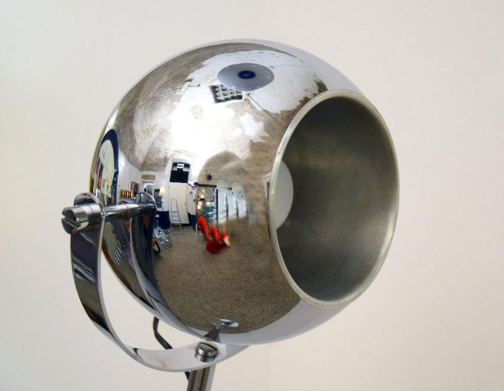 Metallo Lampada da terra inclinabile in metallo cromato di Paolo Tilche, anni '70 in vendita